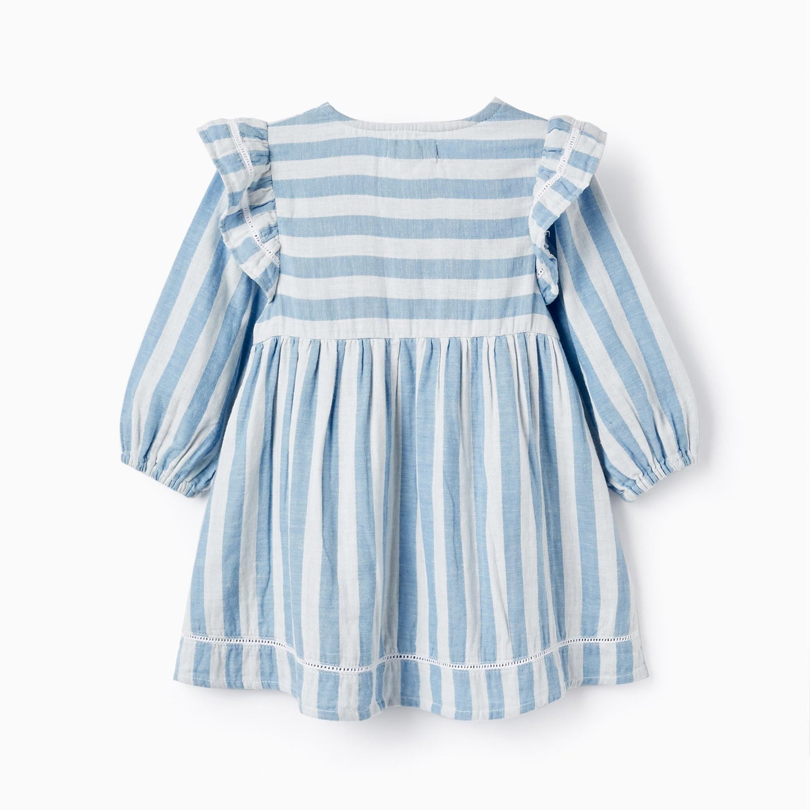 Cotton Striped Dress for Baby Girls 'B&S', White/Blue