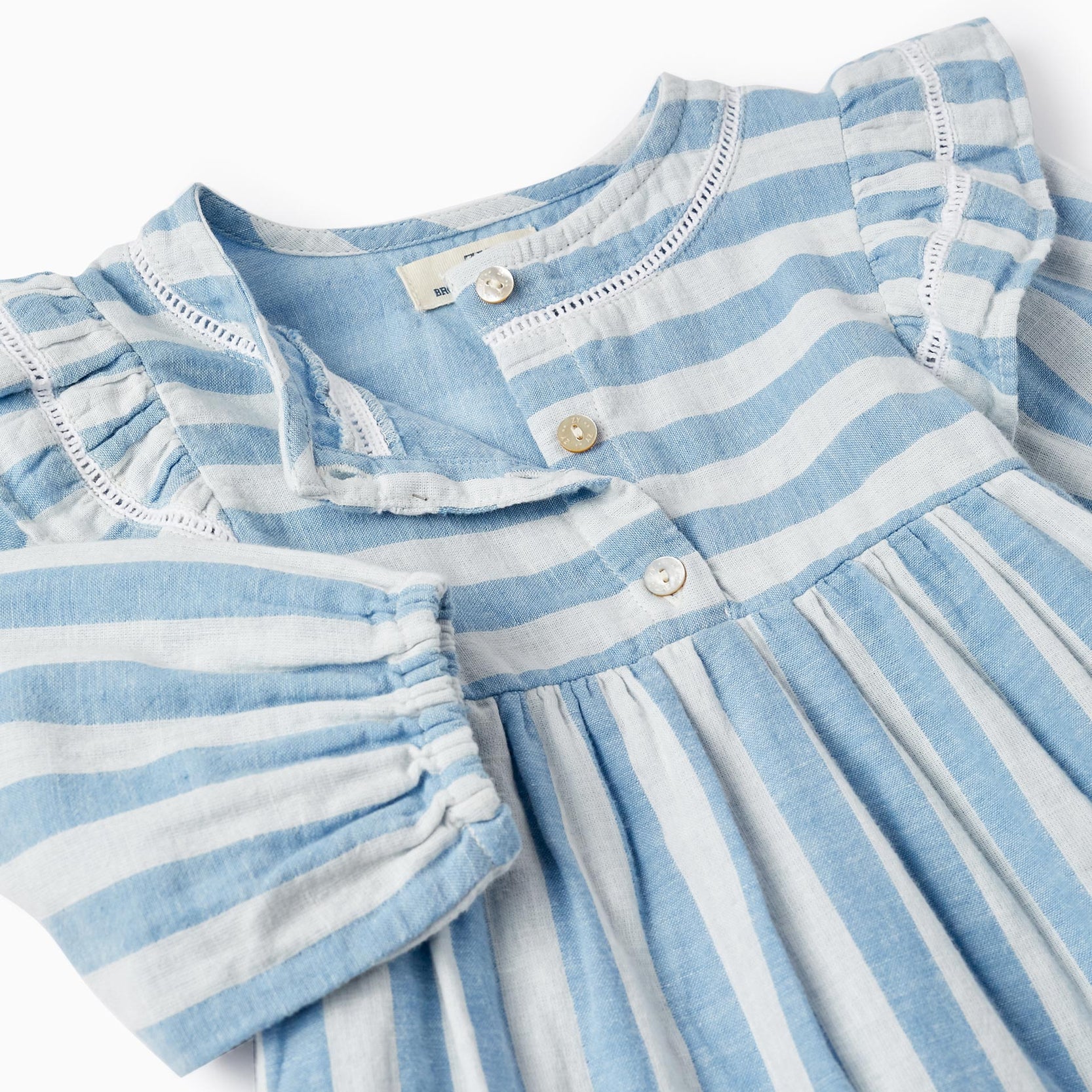 Cotton Striped Dress for Baby Girls 'B&S', White/Blue