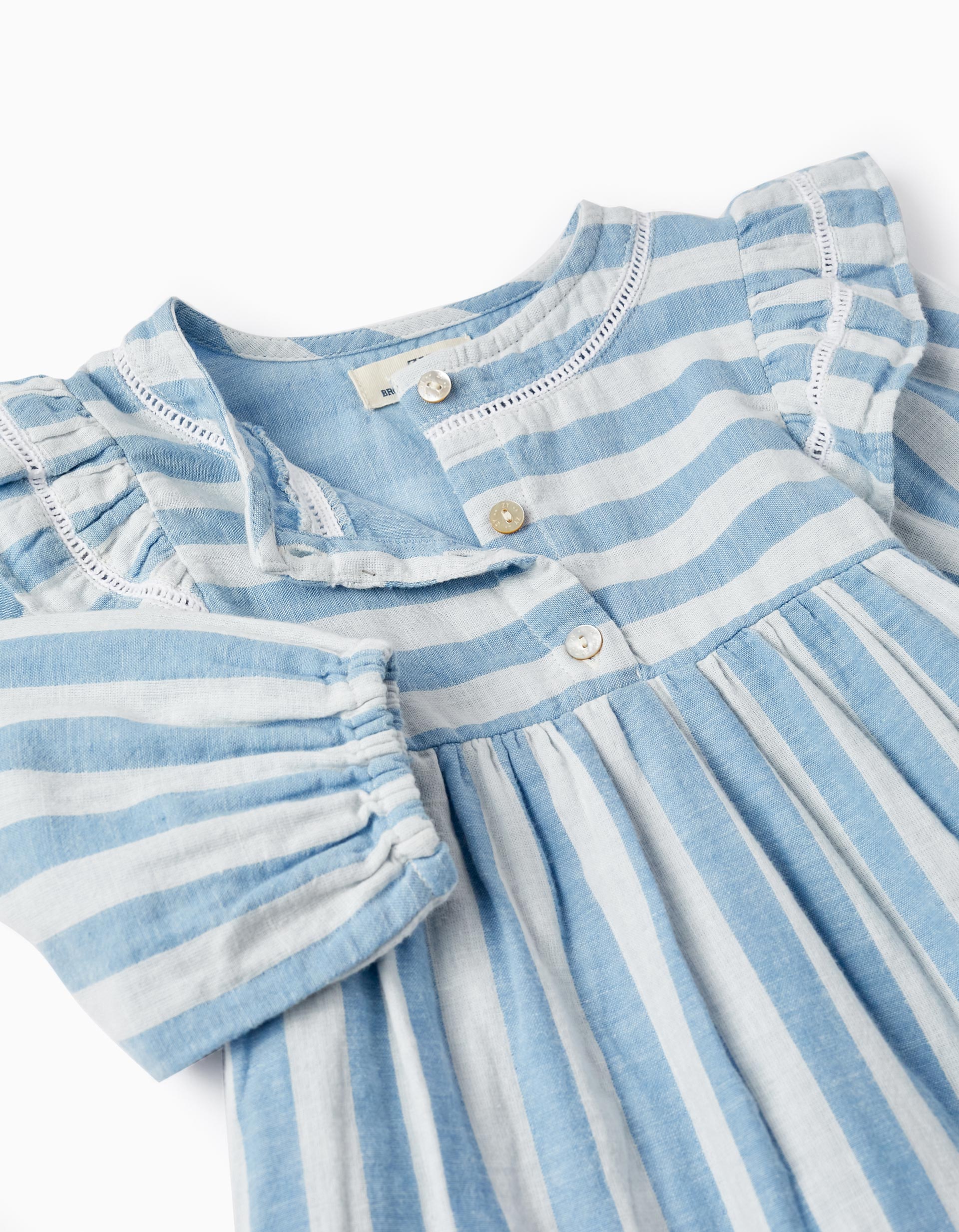 Cotton Striped Dress for Baby Girls 'B&S', White/Blue