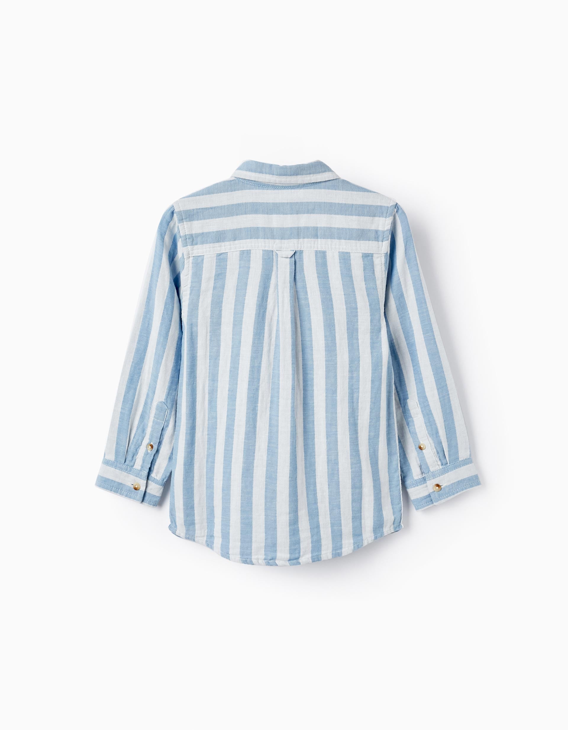 Cotton Striped Shirt for Boys 'B&S', White/Blue