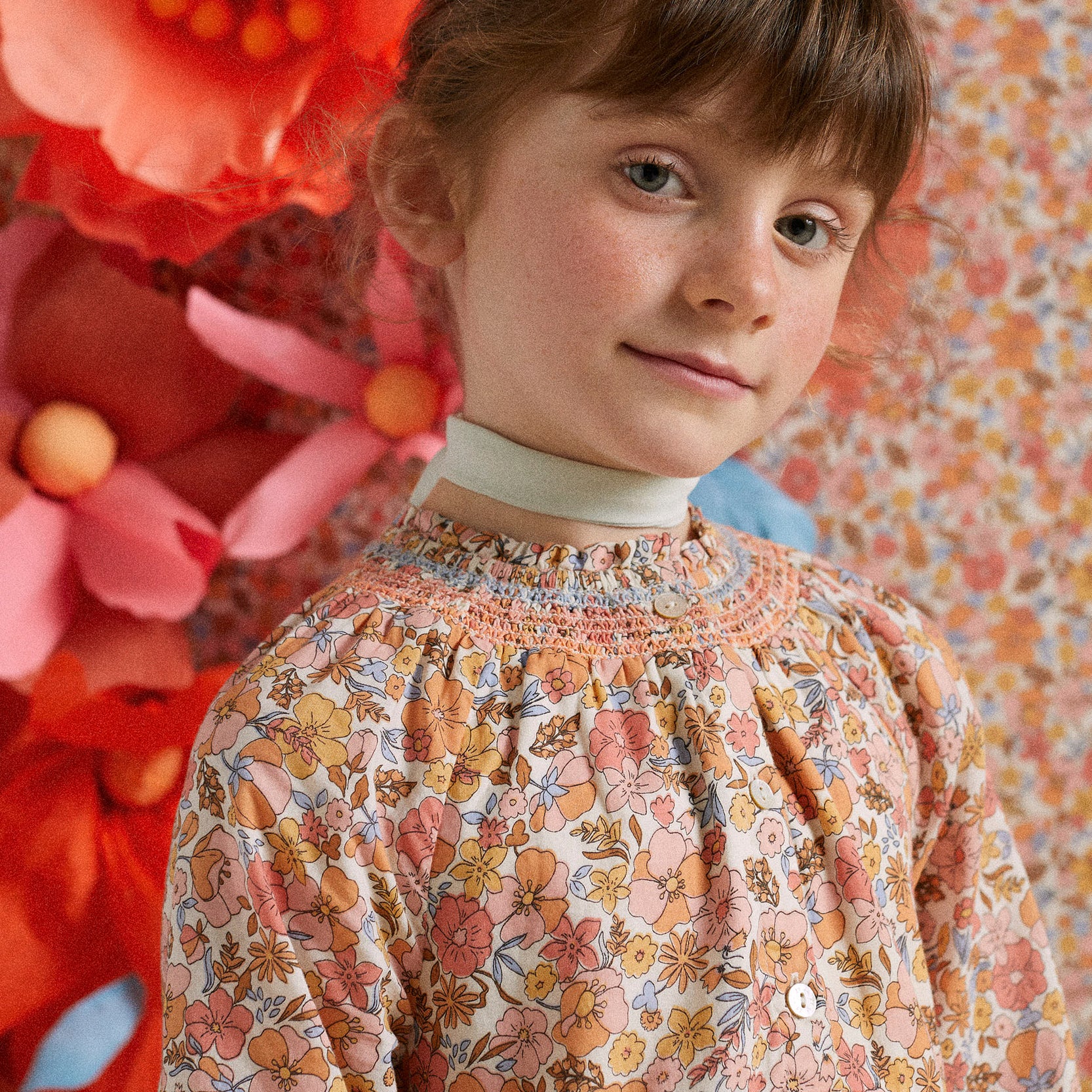 Cotton Flower Dress for Girls, Multicolour