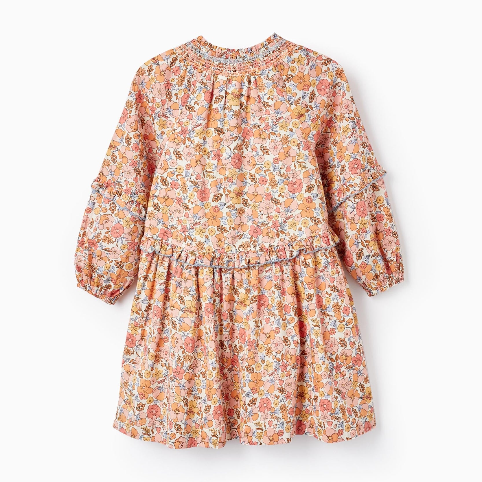 Cotton Flower Dress for Girls, Multicolour