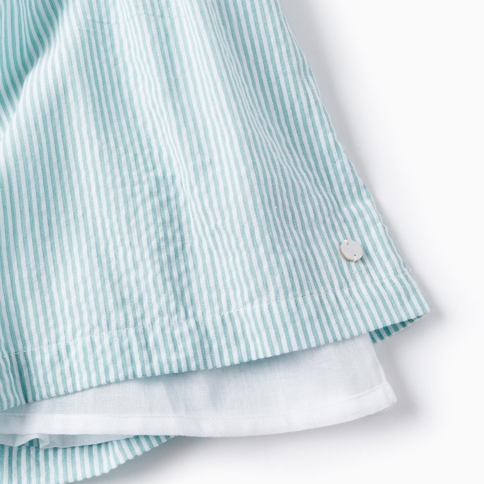 Striped Dress with Ruffles for Baby Girls 'B&S', Green/White