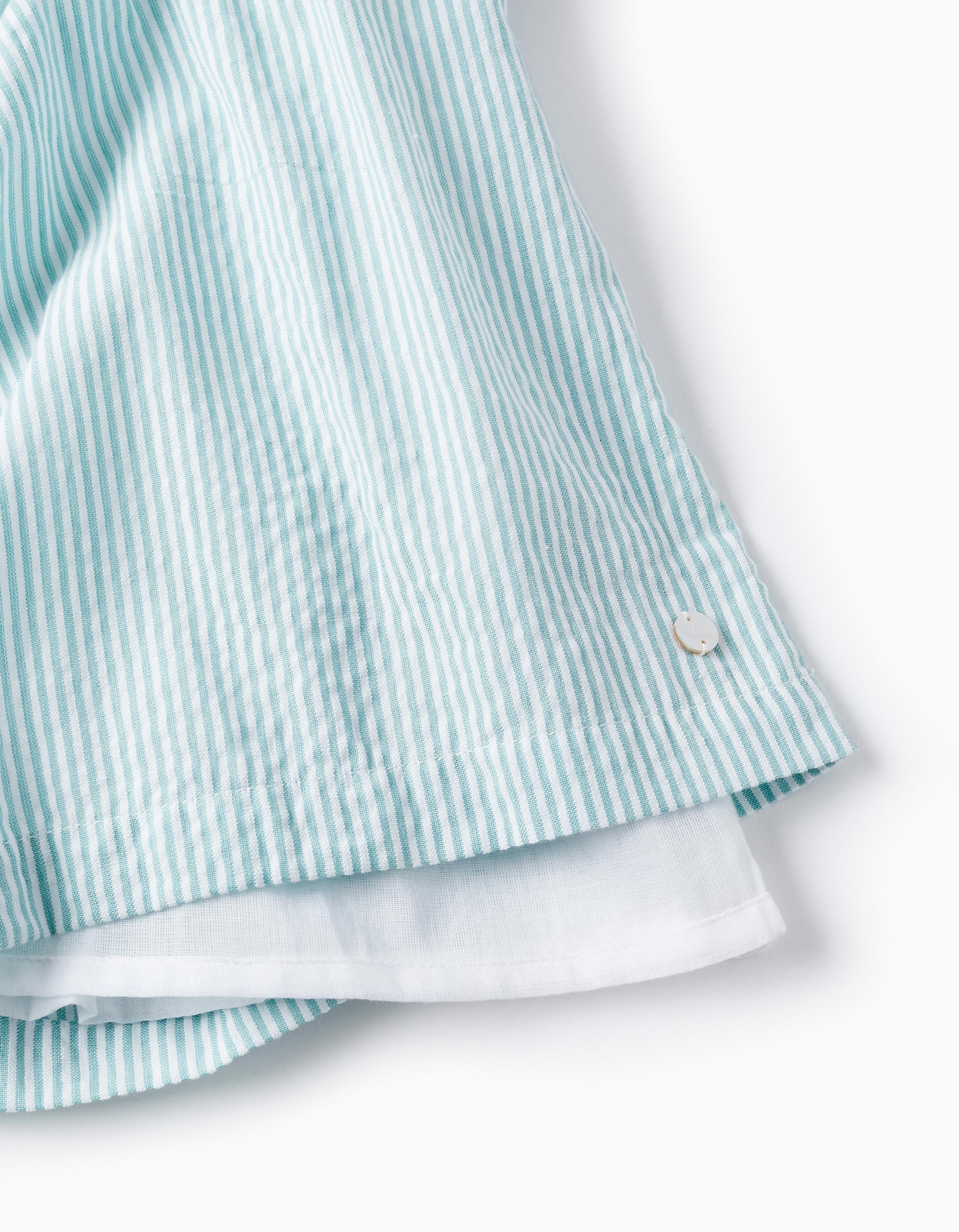 Striped Dress with Ruffles for Baby Girls 'B&S', Green/White