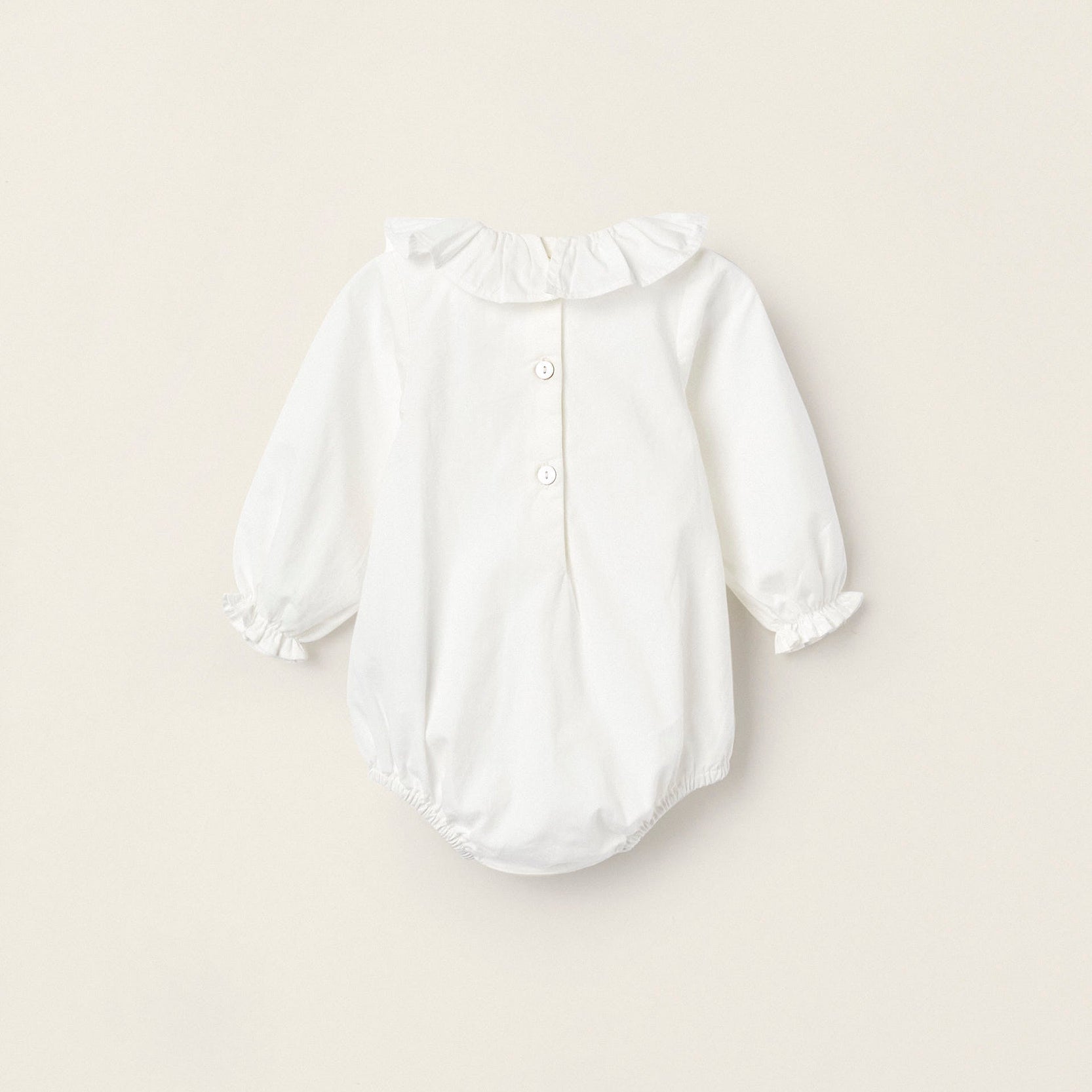 Bodysuit-Blouse in Cotton for Newborn Girls 'B&S', White