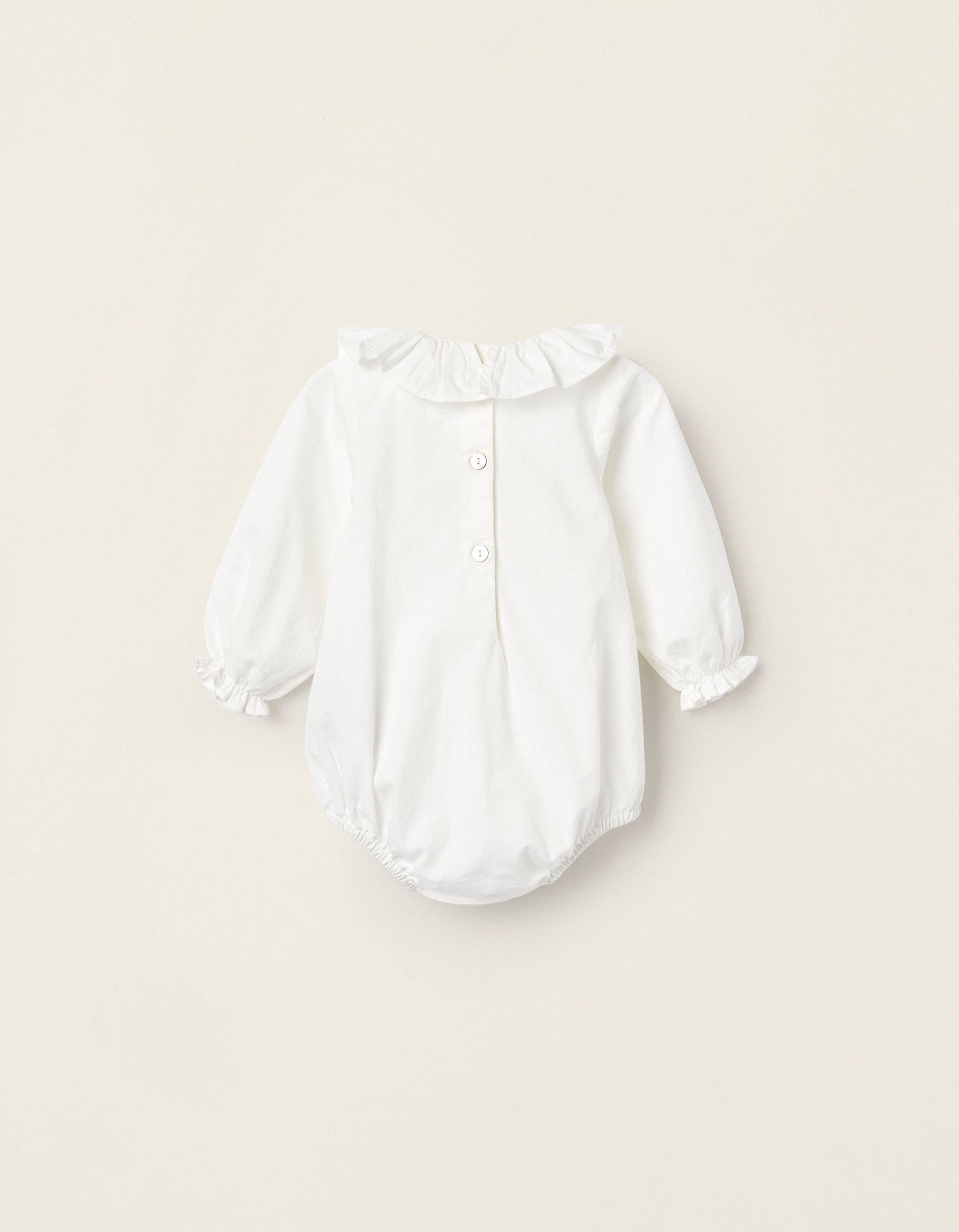 Bodysuit-Blouse in Cotton for Newborn Girls 'B&S', White