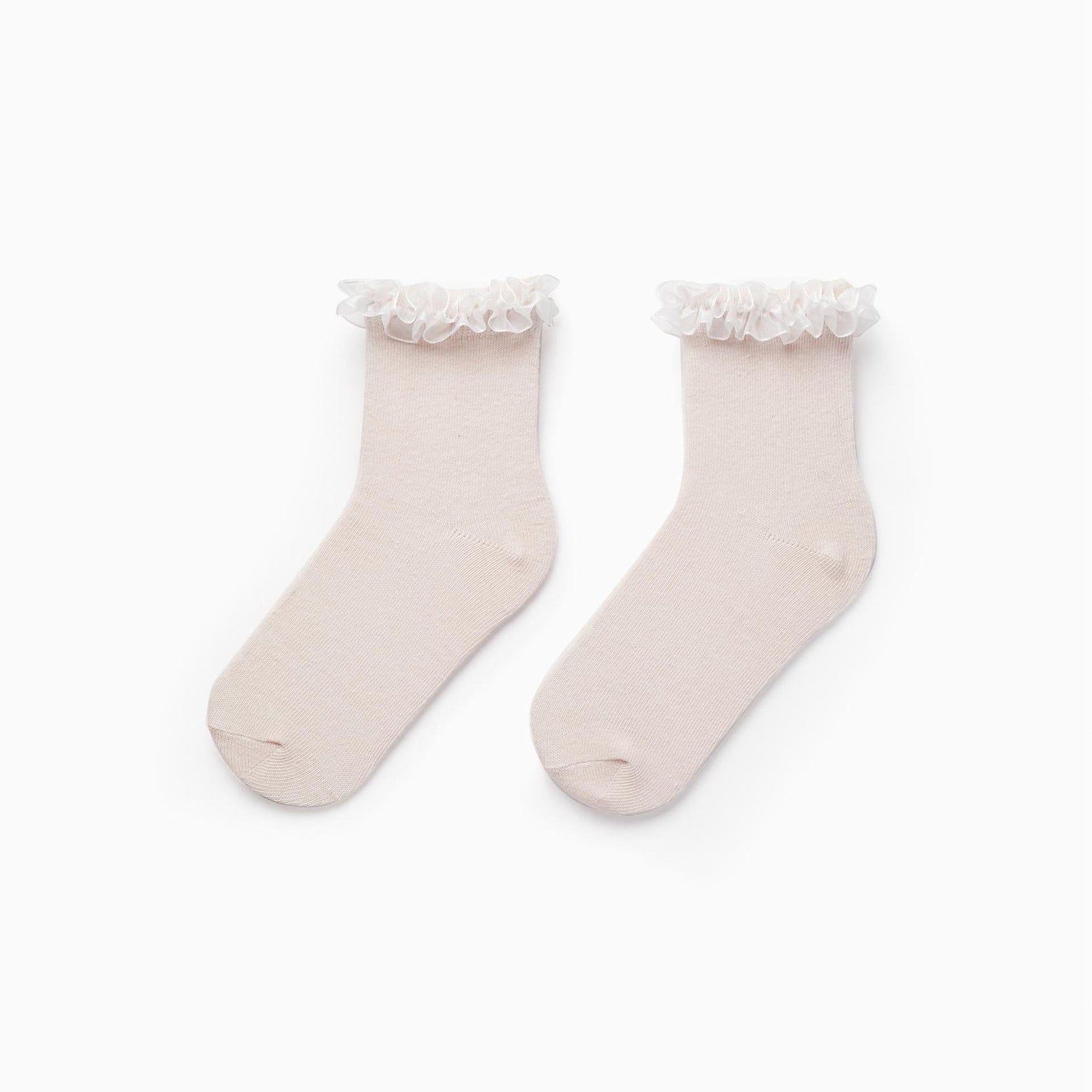 Frilly Socks for Girls, Light Pink