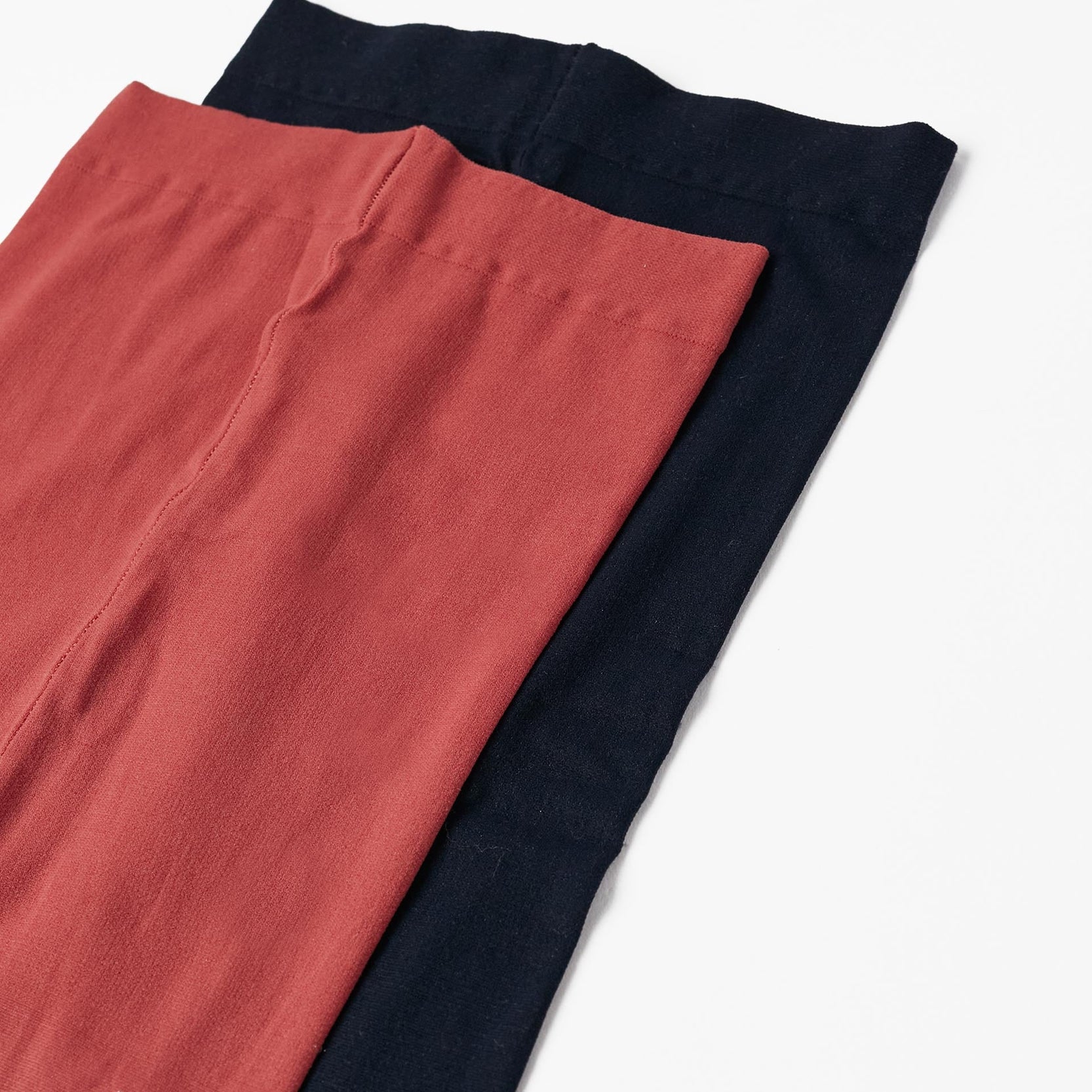 Pack of 2 Microfiber Tights for Girls, Brown/Black