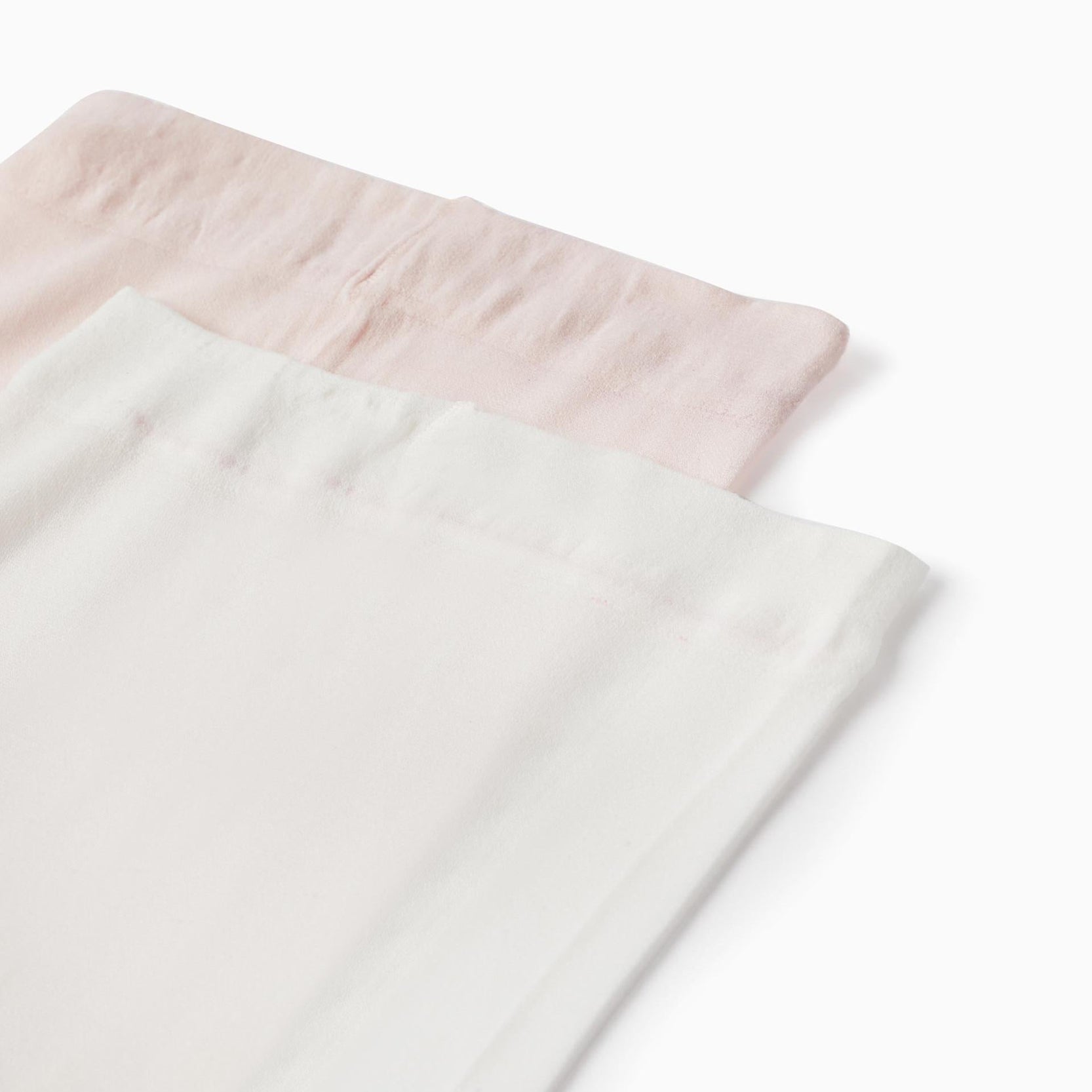 Pack of 2 Microfiber Tights for Girls, White/Light Pink