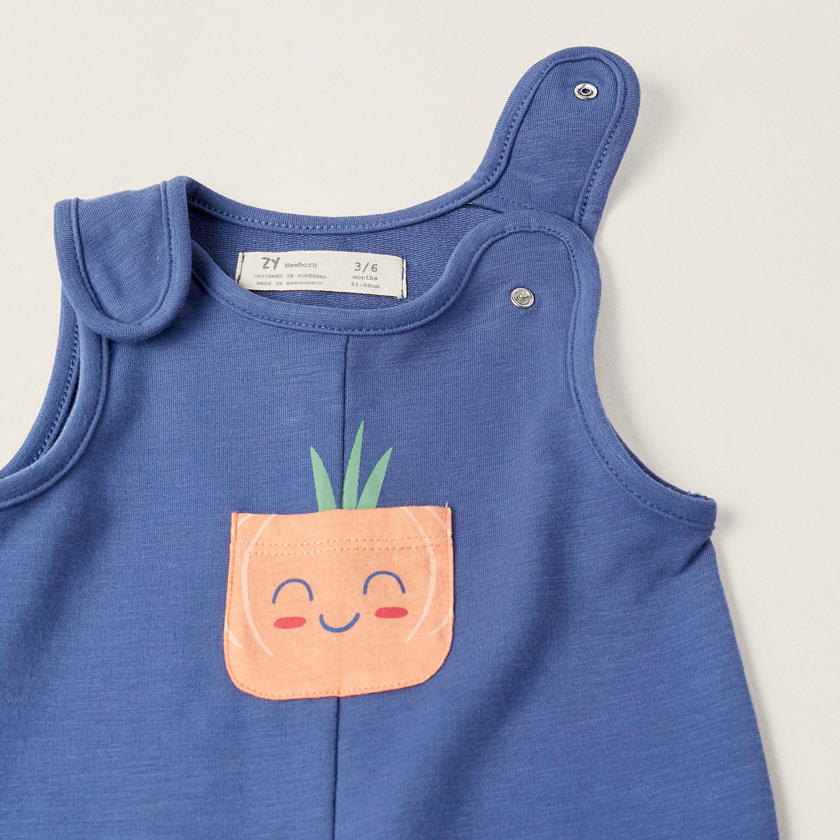 Cotton Jumpsuit + Bodysuit for Newborn Boys, Blue/Orange/White