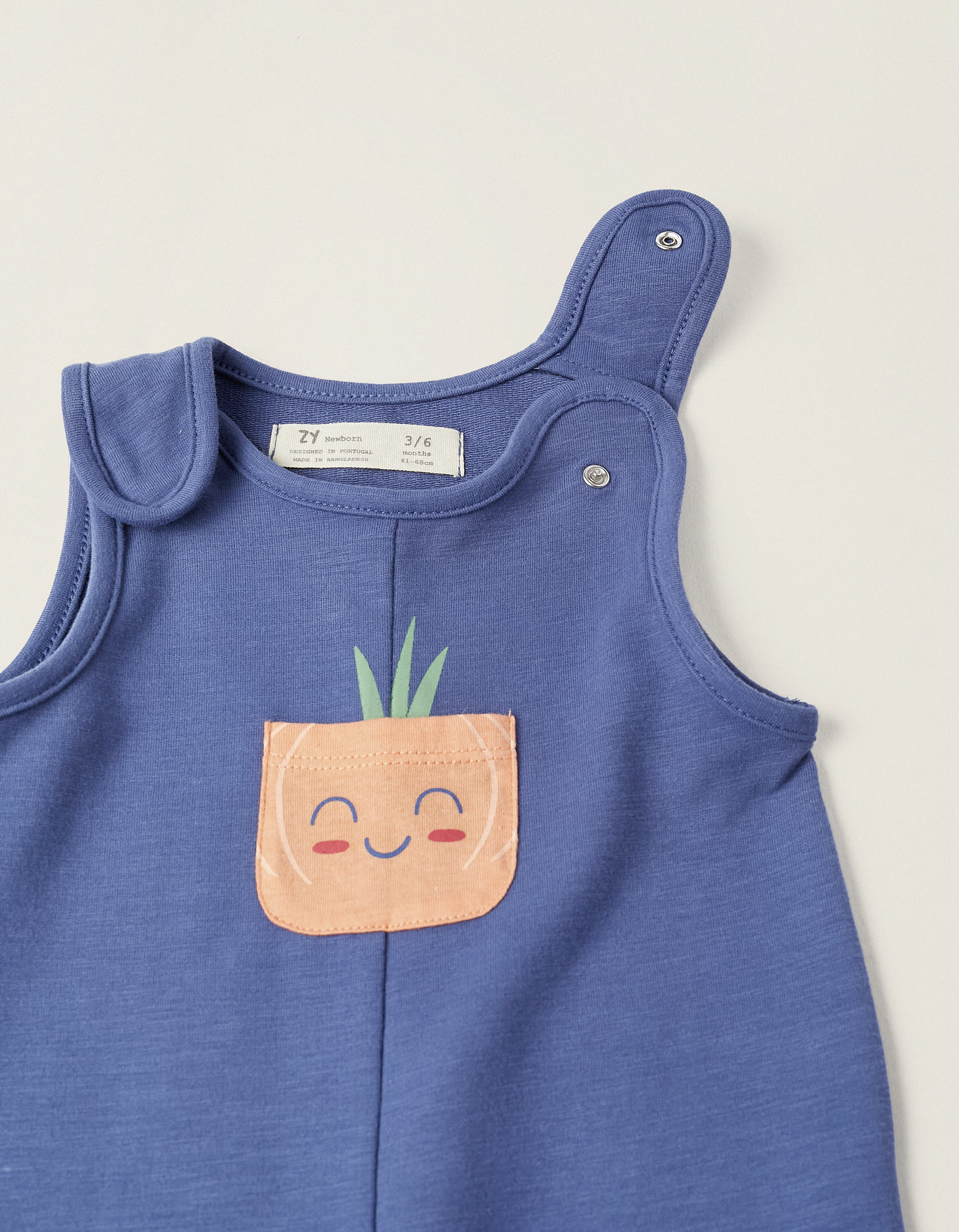 Cotton Jumpsuit + Bodysuit for Newborn Boys, Blue/Orange/White