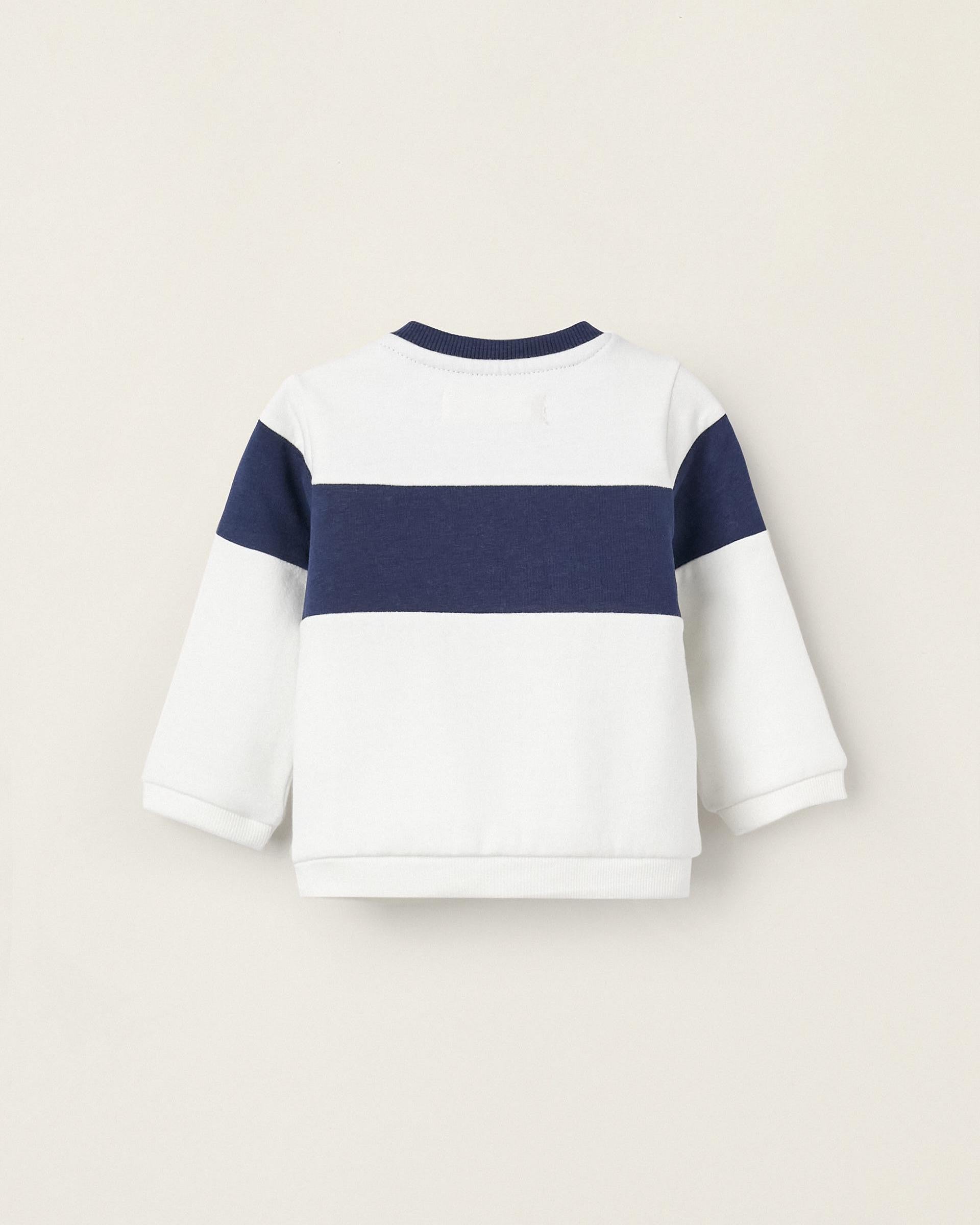 Sweatshirt for Newborn Boys 'Mini Sailor', White/Dark Blue