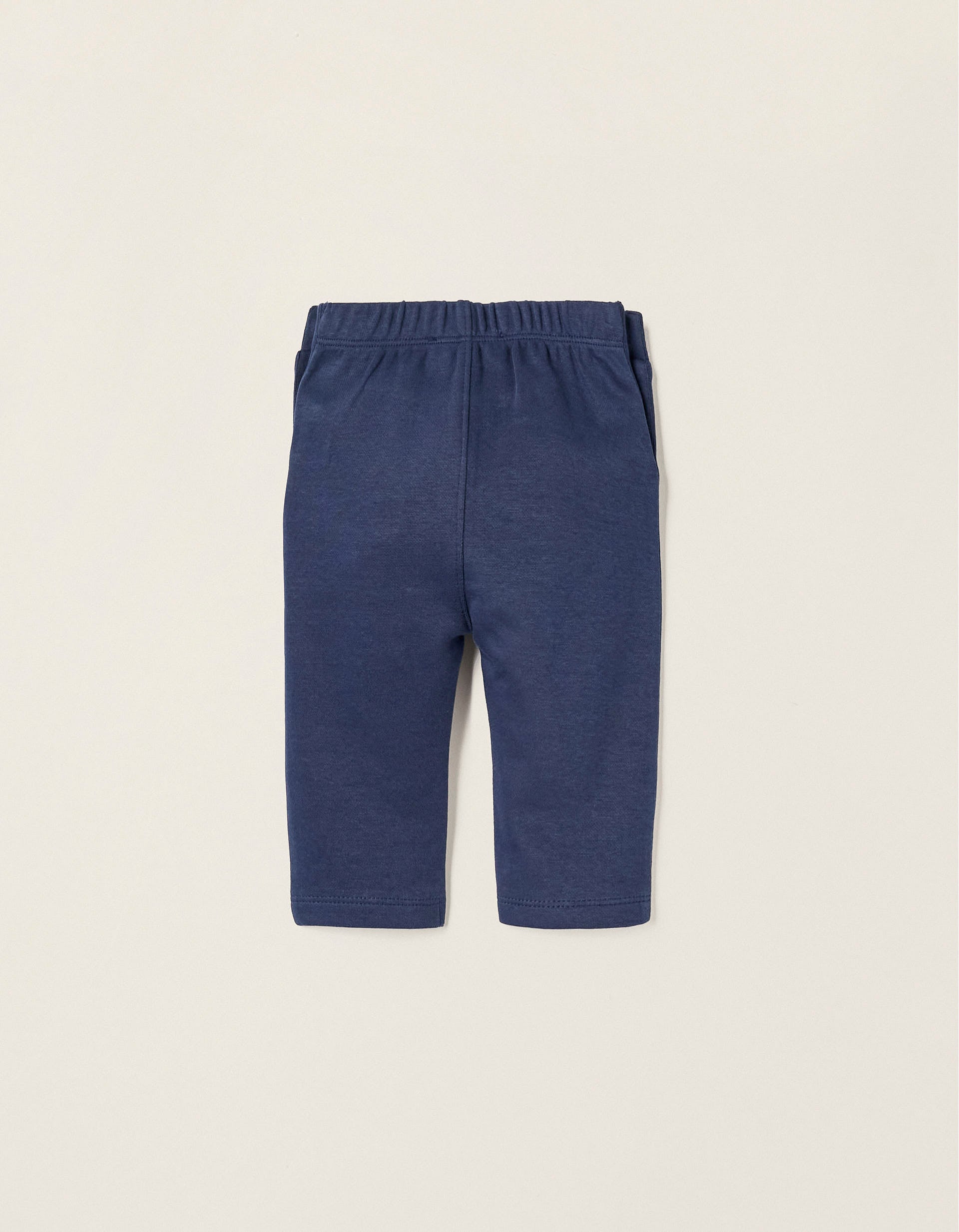 Knitted Roma Stitch Trousers for Newborn Girls, Dark Blue