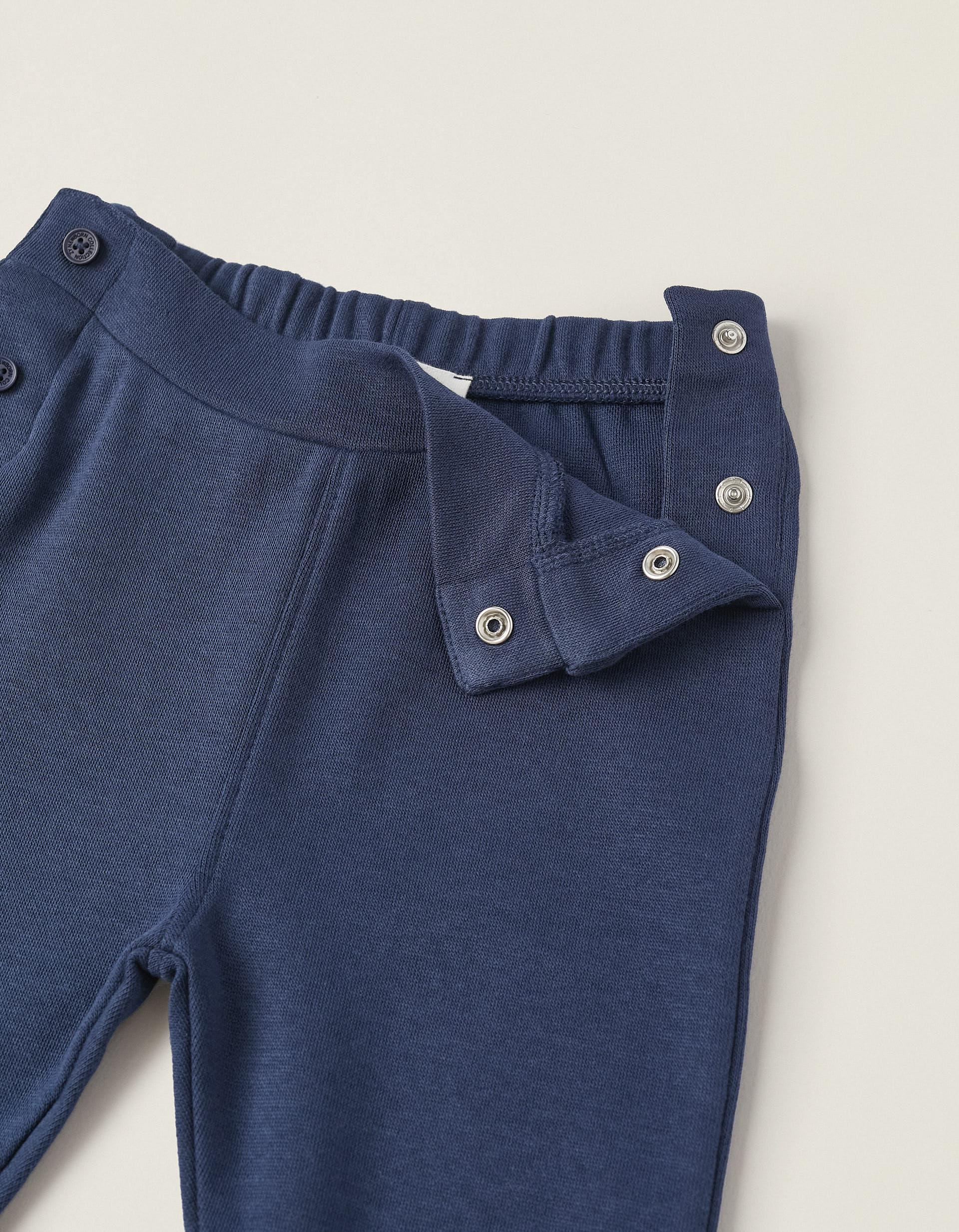 Knitted Roma Stitch Trousers for Newborn Girls, Dark Blue