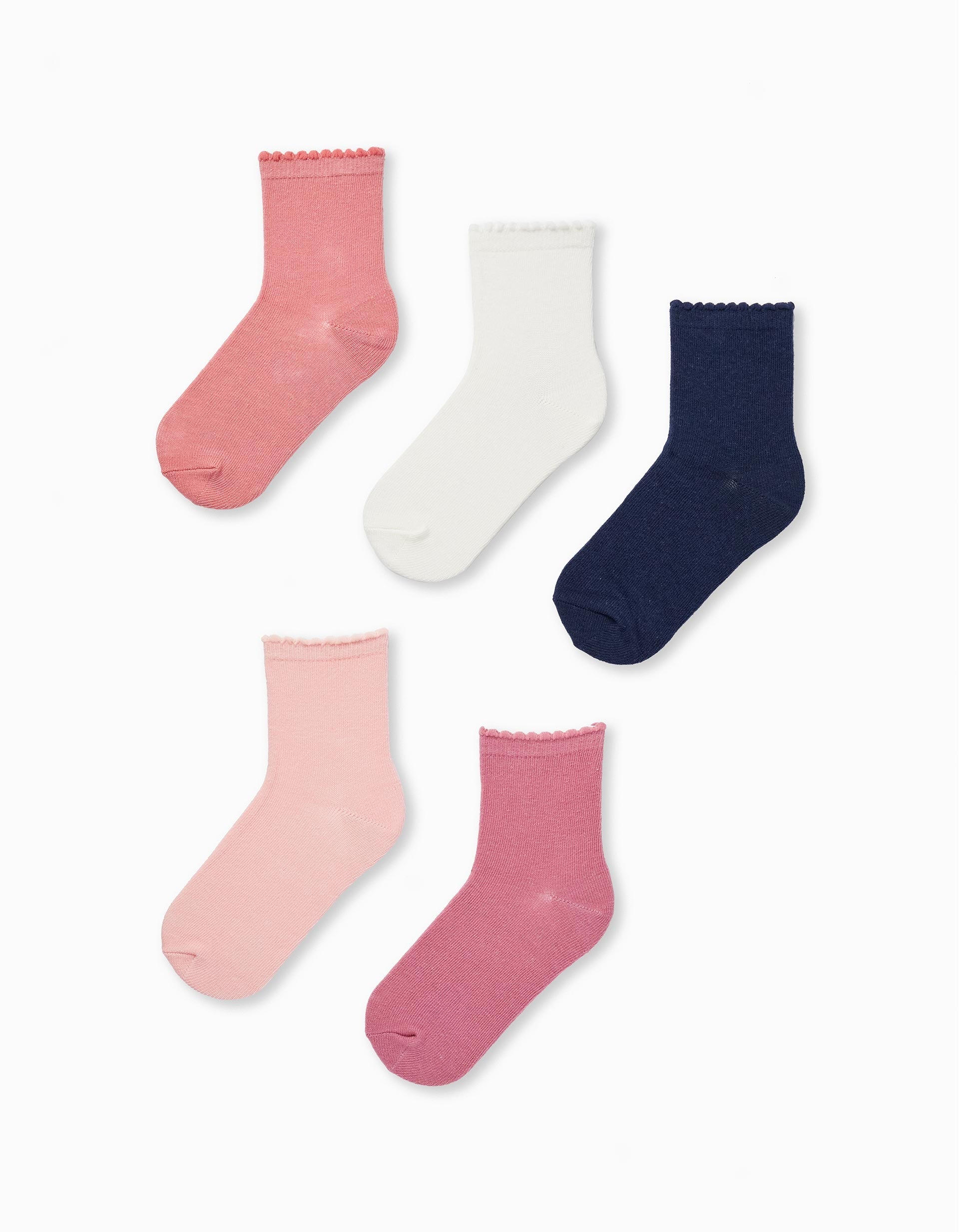 Pack of 5 Pairs of Socks for Girls, Multicolour