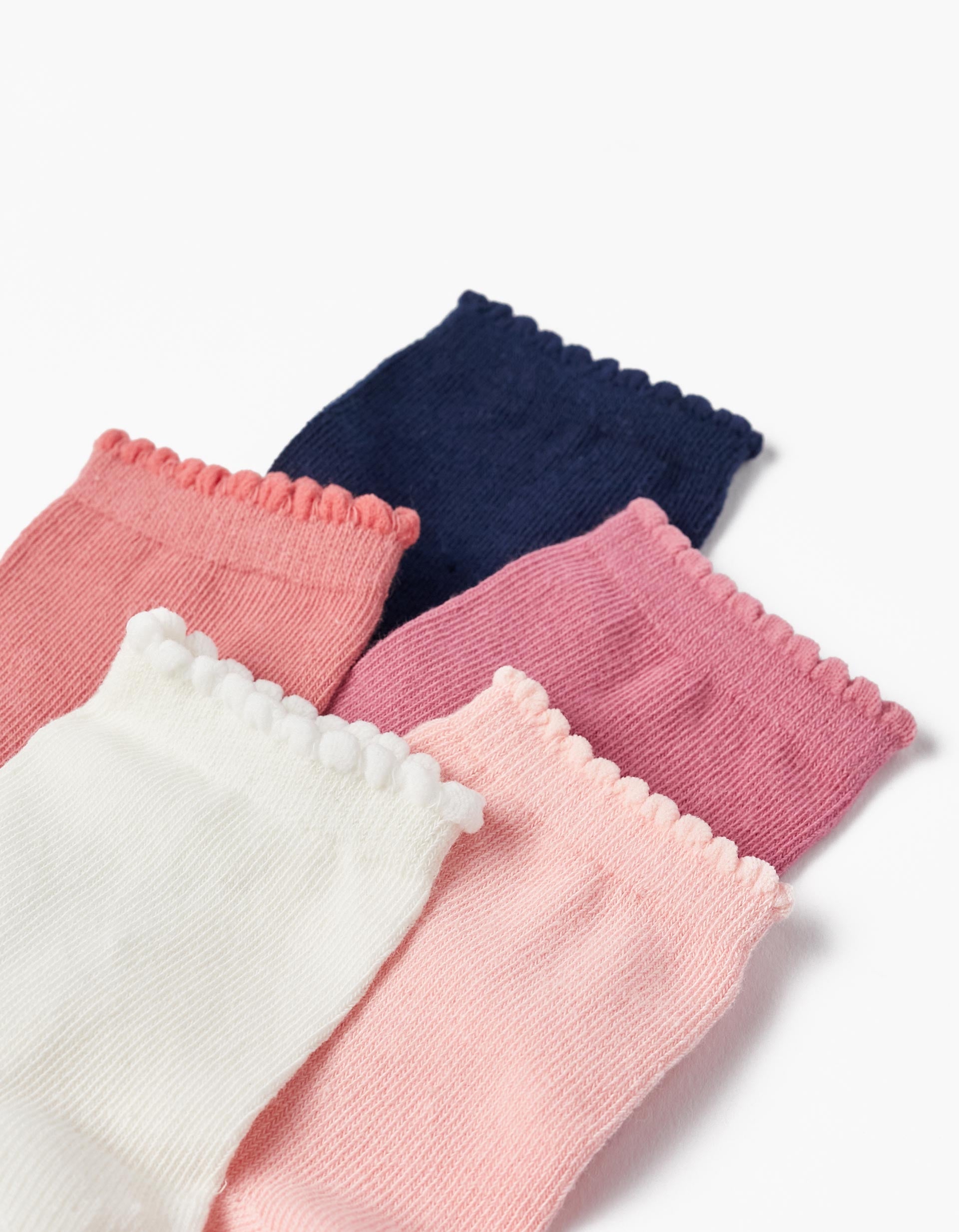 Pack of 5 Pairs of Socks for Girls, Multicolour