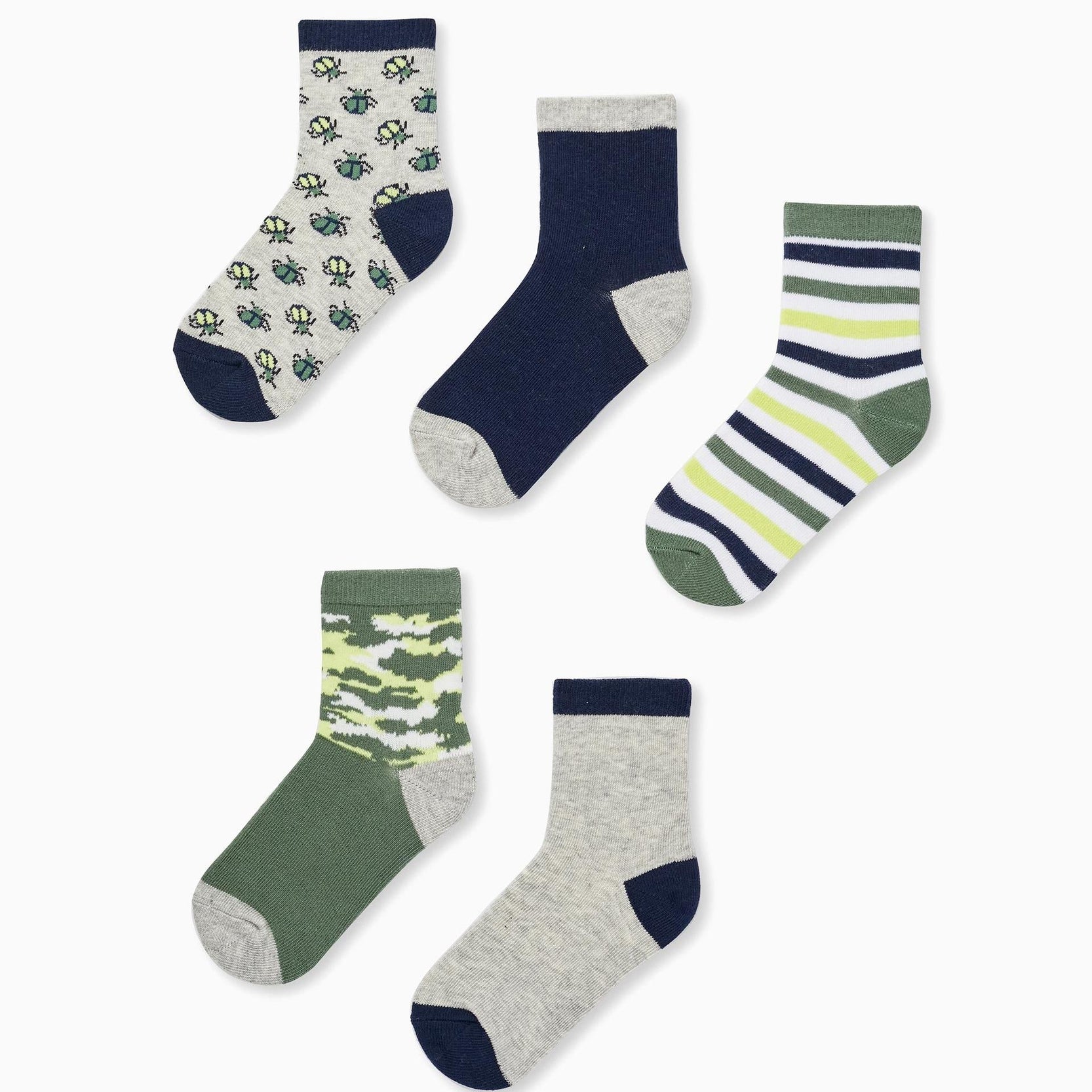 Pack of 5 Pairs of Socks for Boys, Multicolour