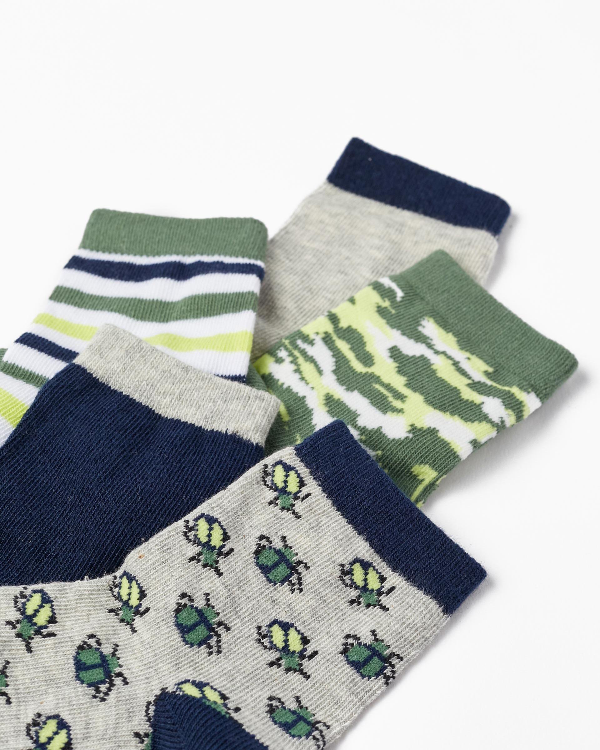 Pack of 5 Pairs of Socks for Boys, Multicolour