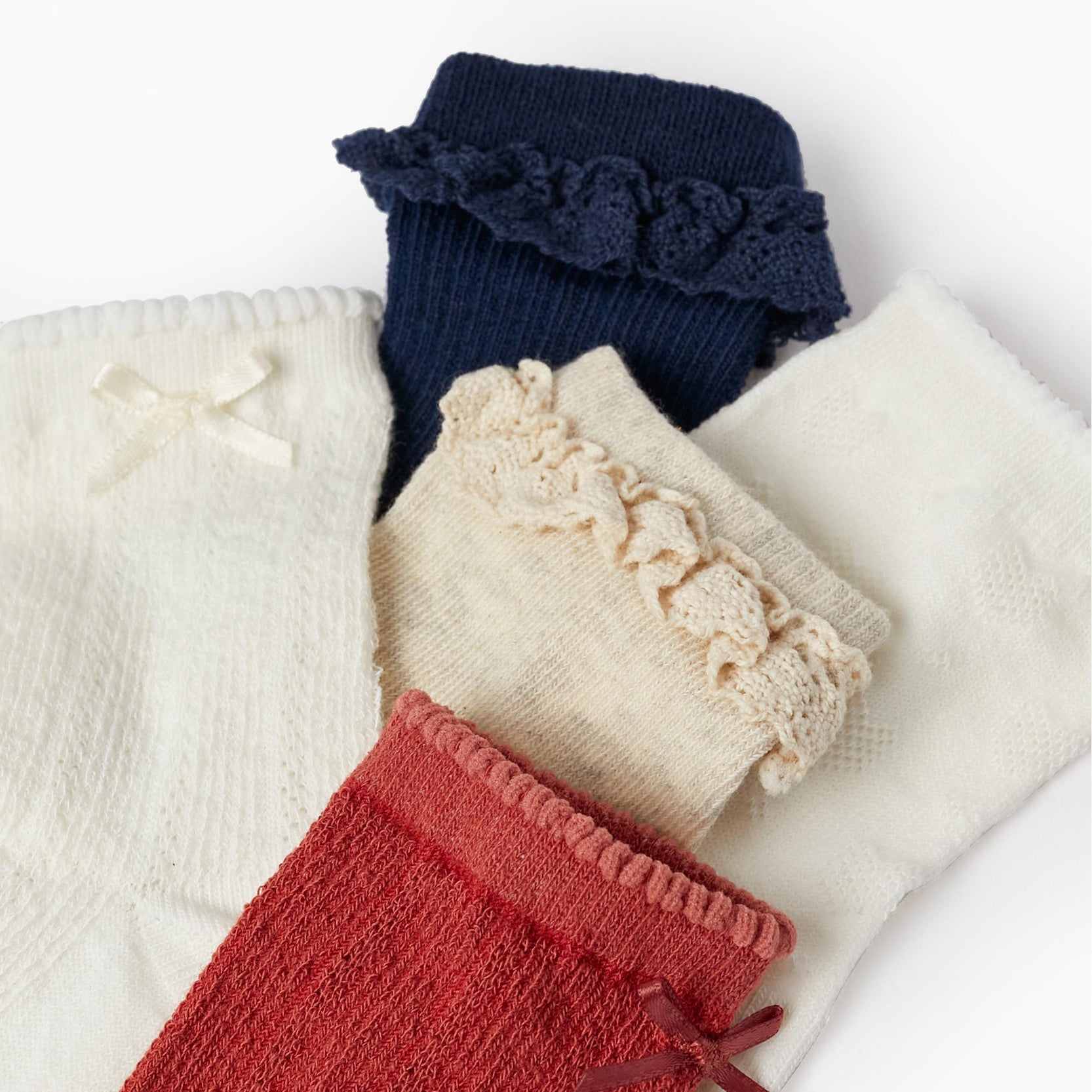 Pack of 5 Pairs of Socks for Girls, Multicolour