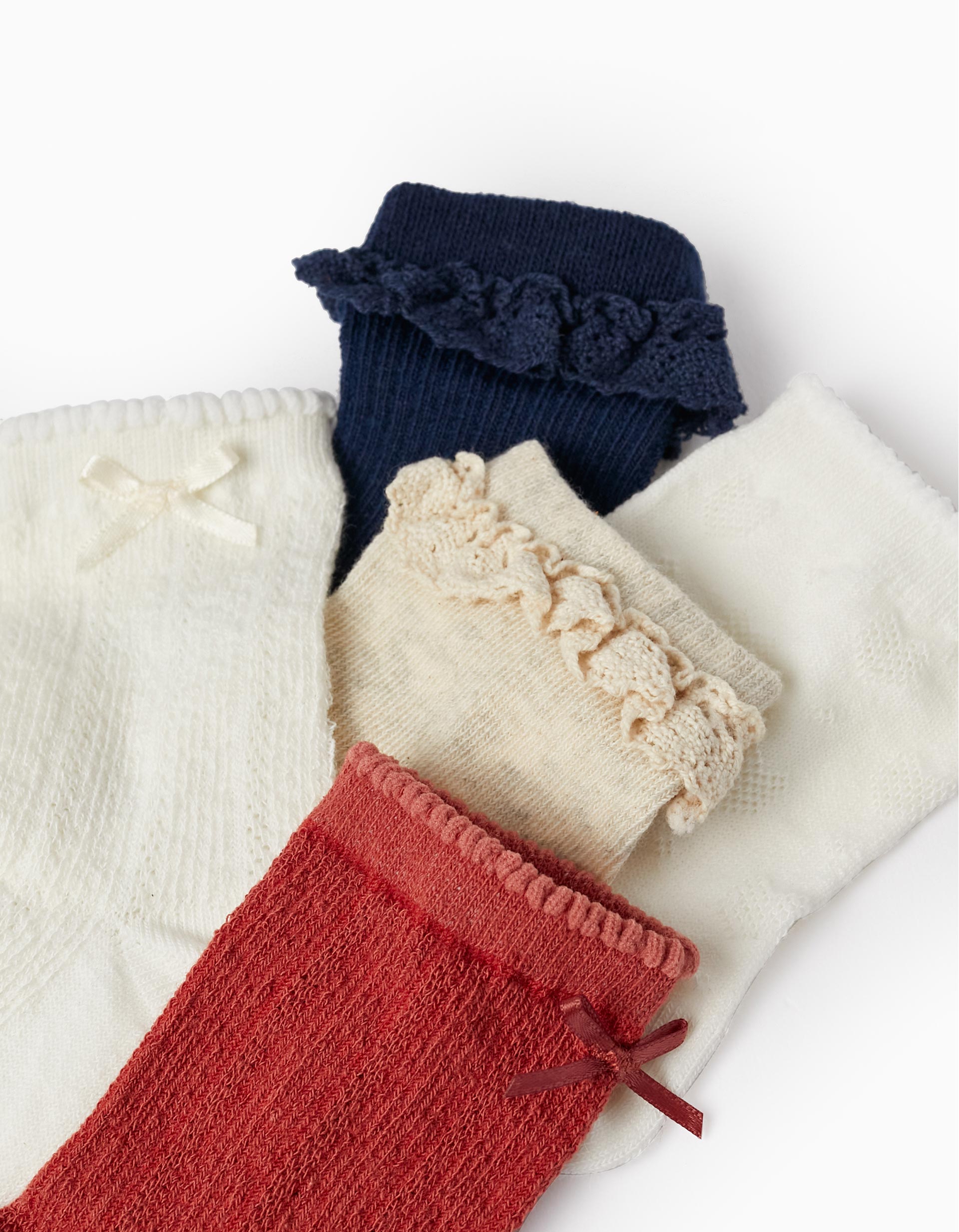 Pack of 5 Pairs of Socks for Girls, Multicolour