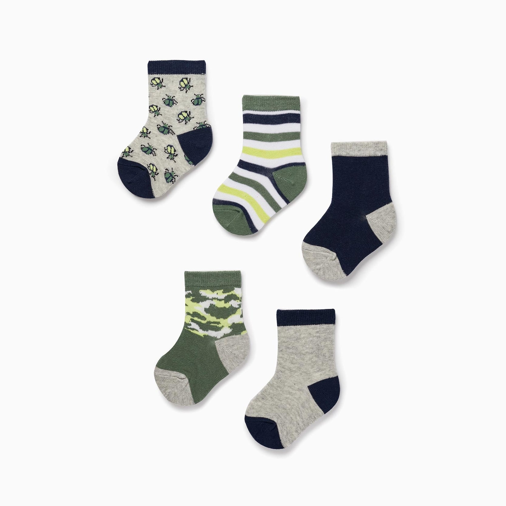 Pack of 5 Pairs of Socks for Baby Boys, Multicolour