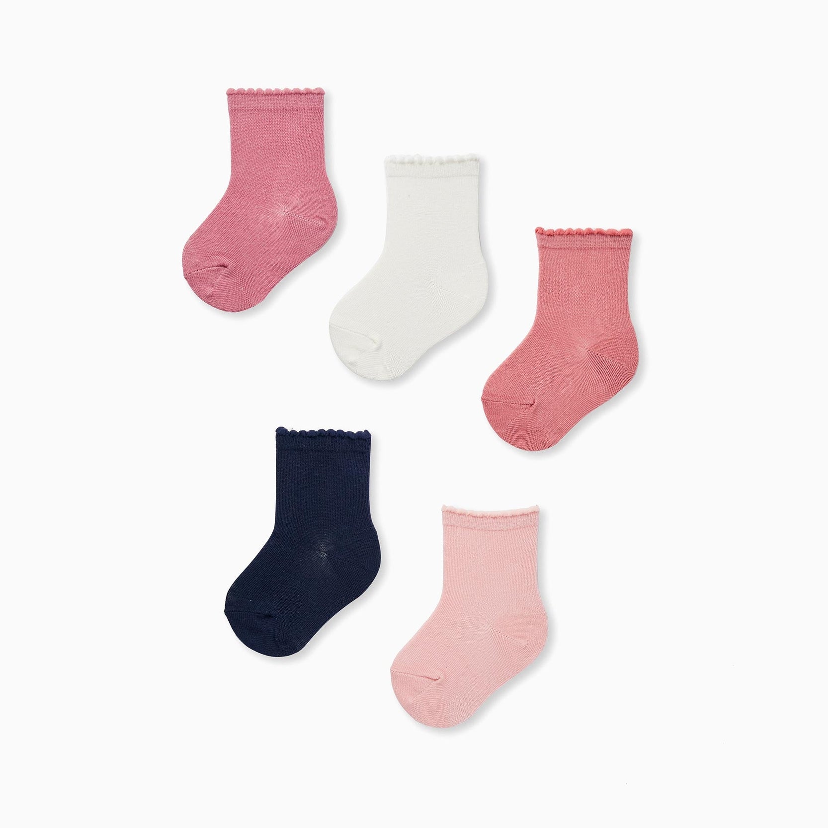 Pack of 5 Pairs of Socks for Baby Girls, Multicolour