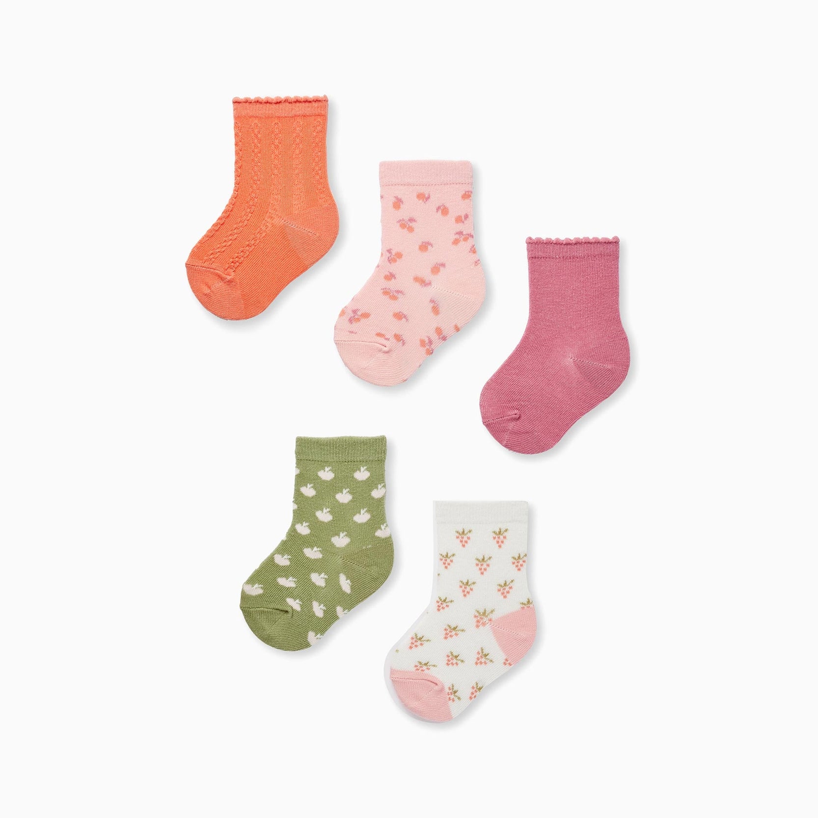 Pack of 5 Pairs of Socks for Baby Girls, Multicolour