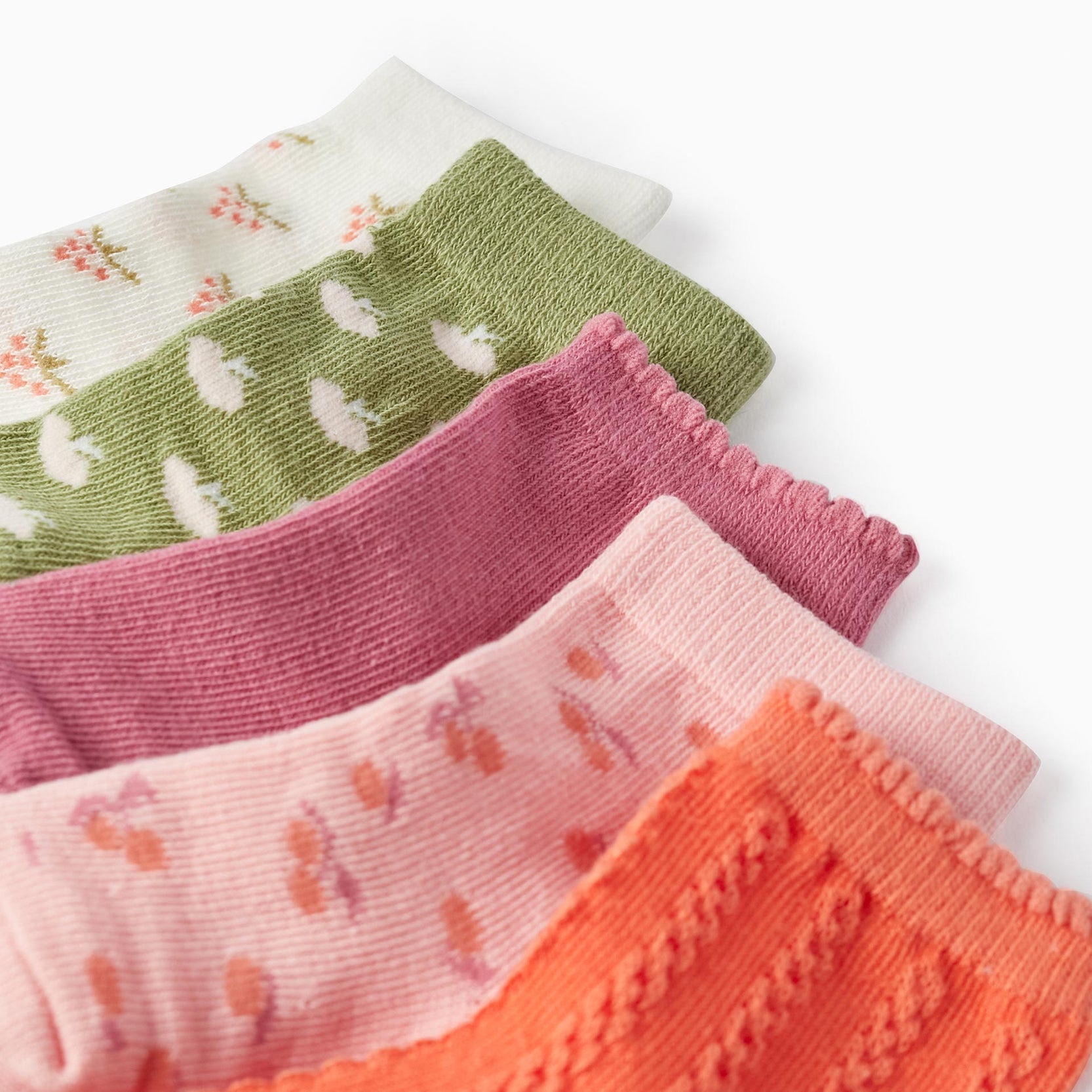 Pack of 5 Pairs of Socks for Baby Girls, Multicolour