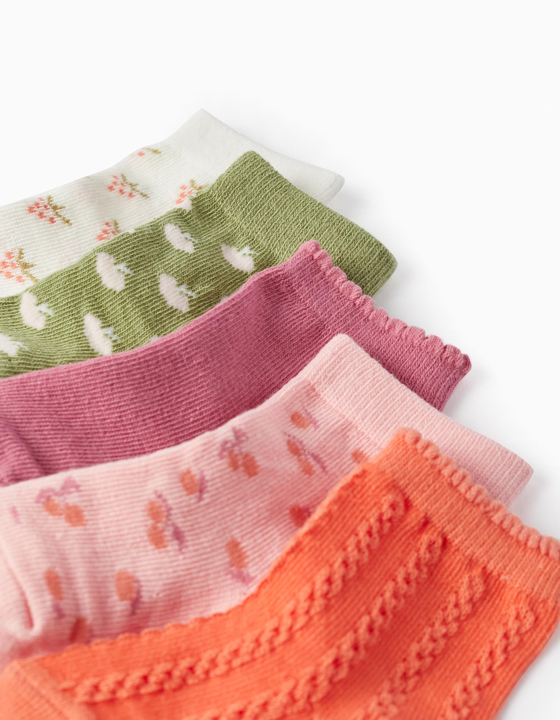 Pack of 5 Pairs of Socks for Baby Girls, Multicolour