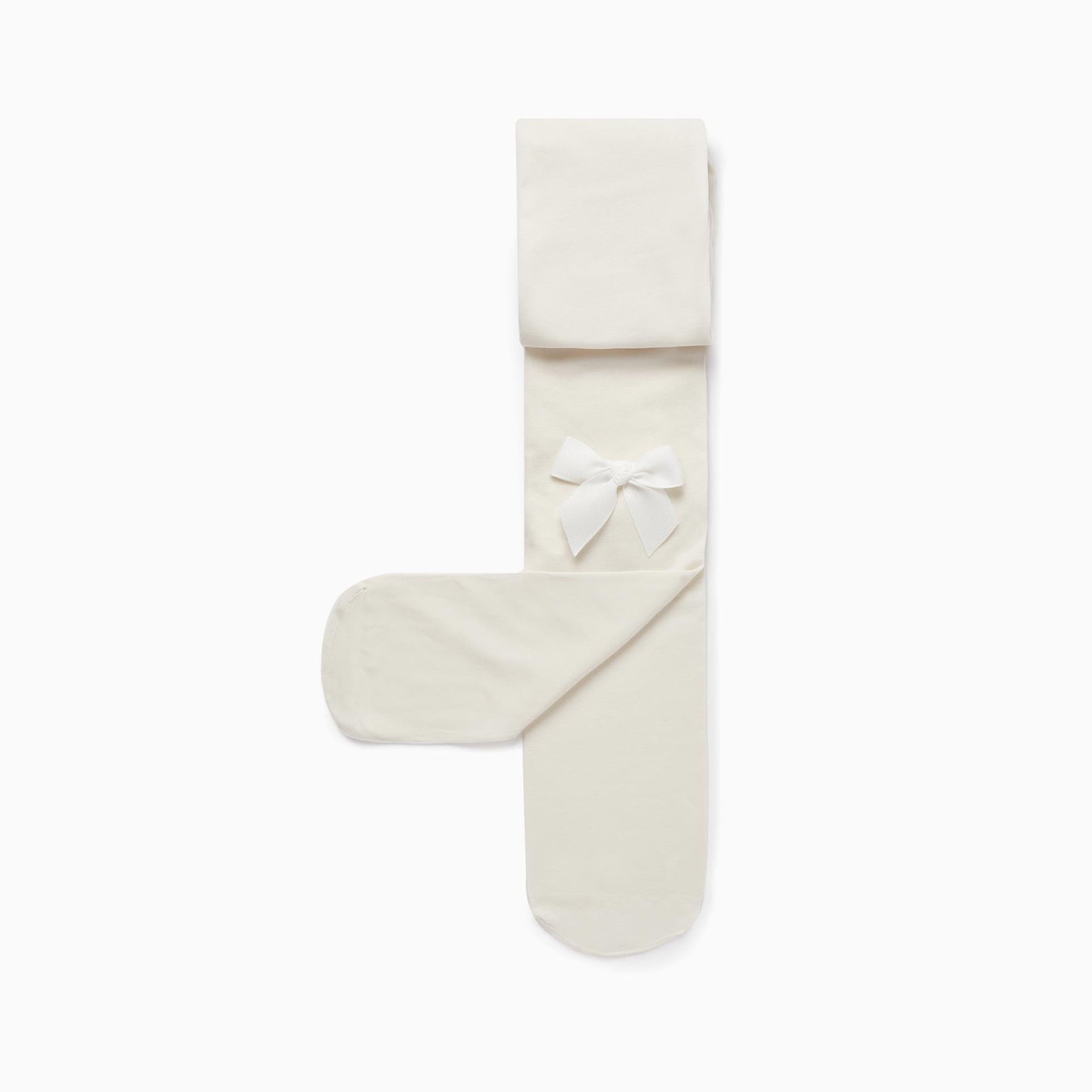 Plain Microfiber Tights for Girls, White