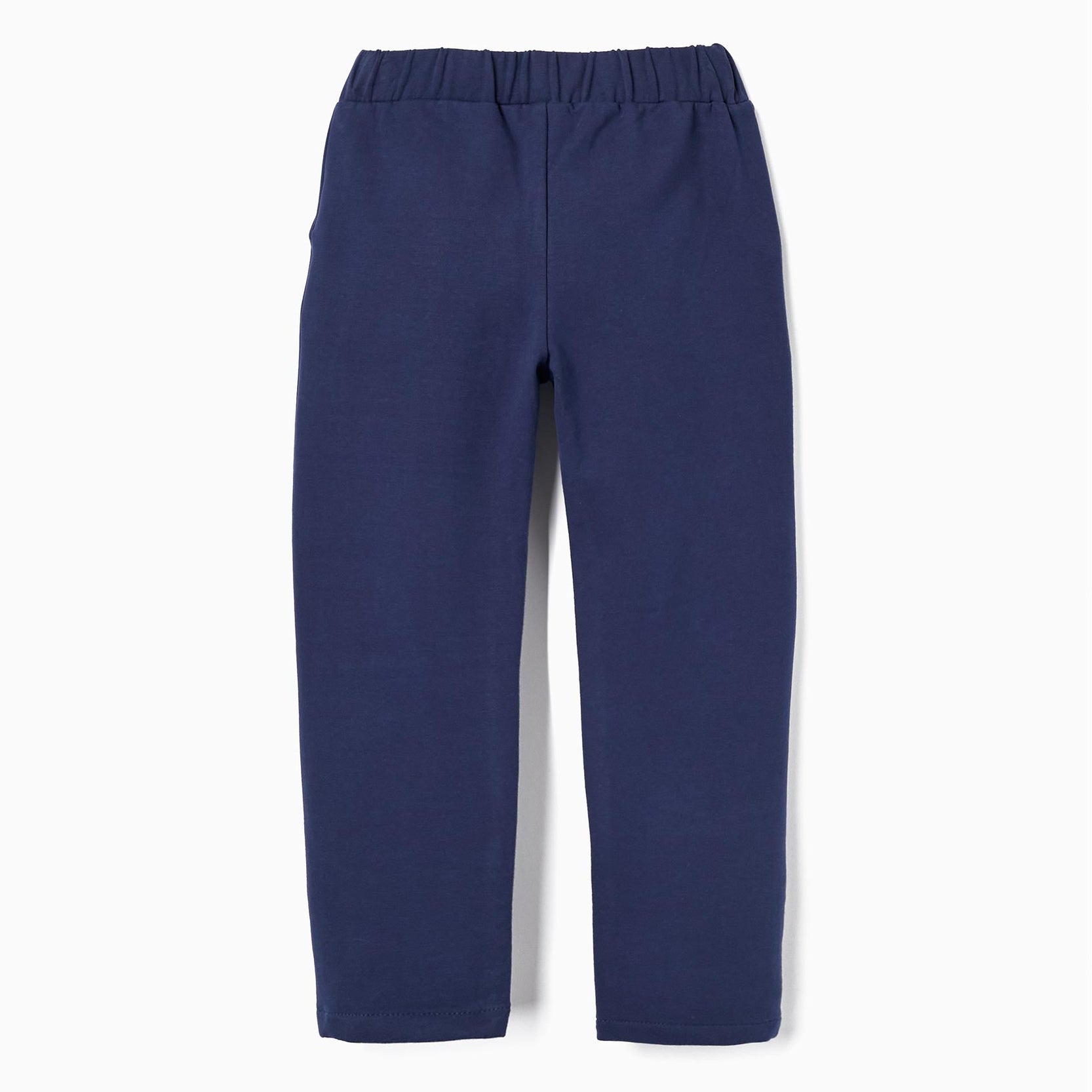 Cotton Trousers with Bow for Girls, Dark Blue