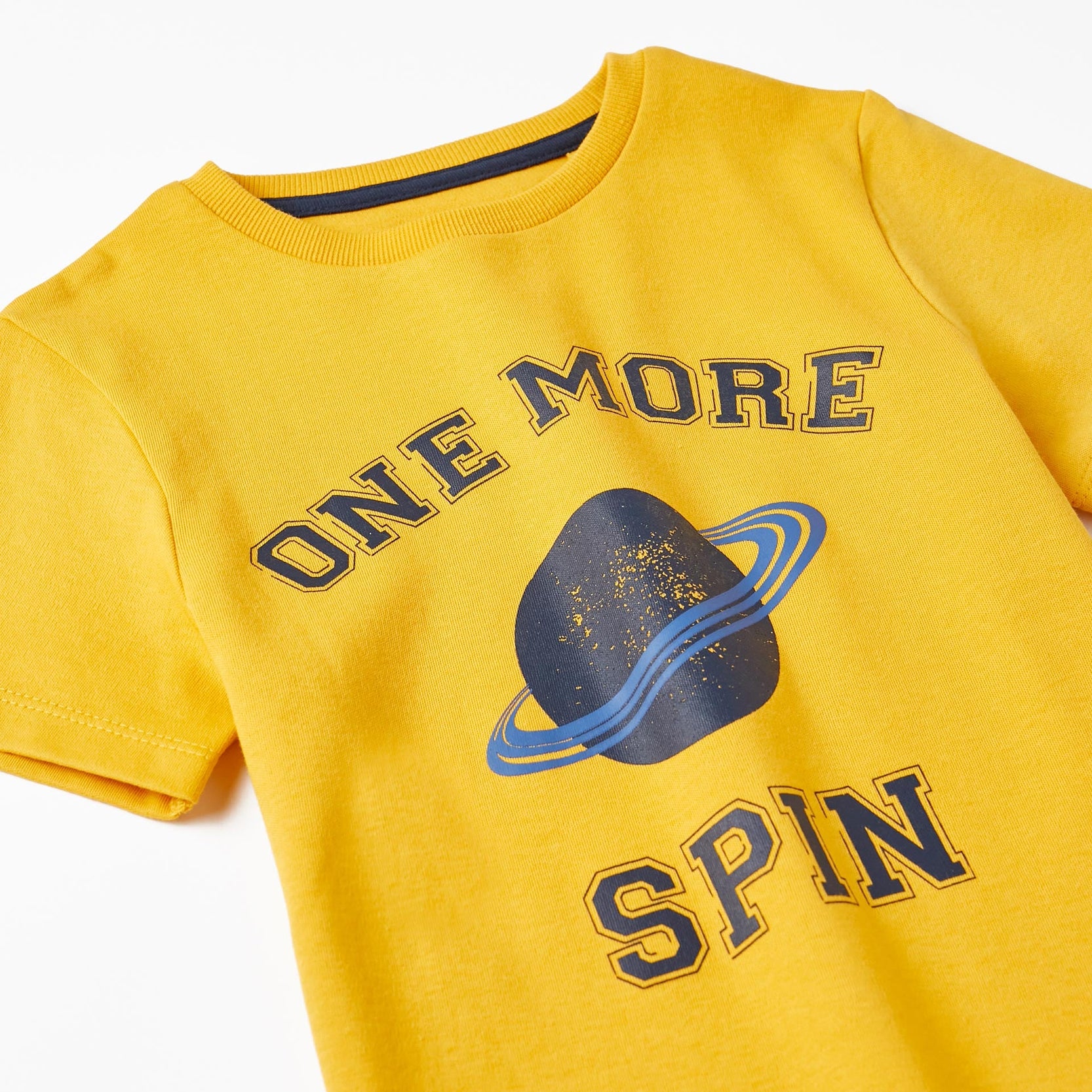 Short Sleeve Pyjama for Boys 'One More Spin', Yellow/Dark Blue