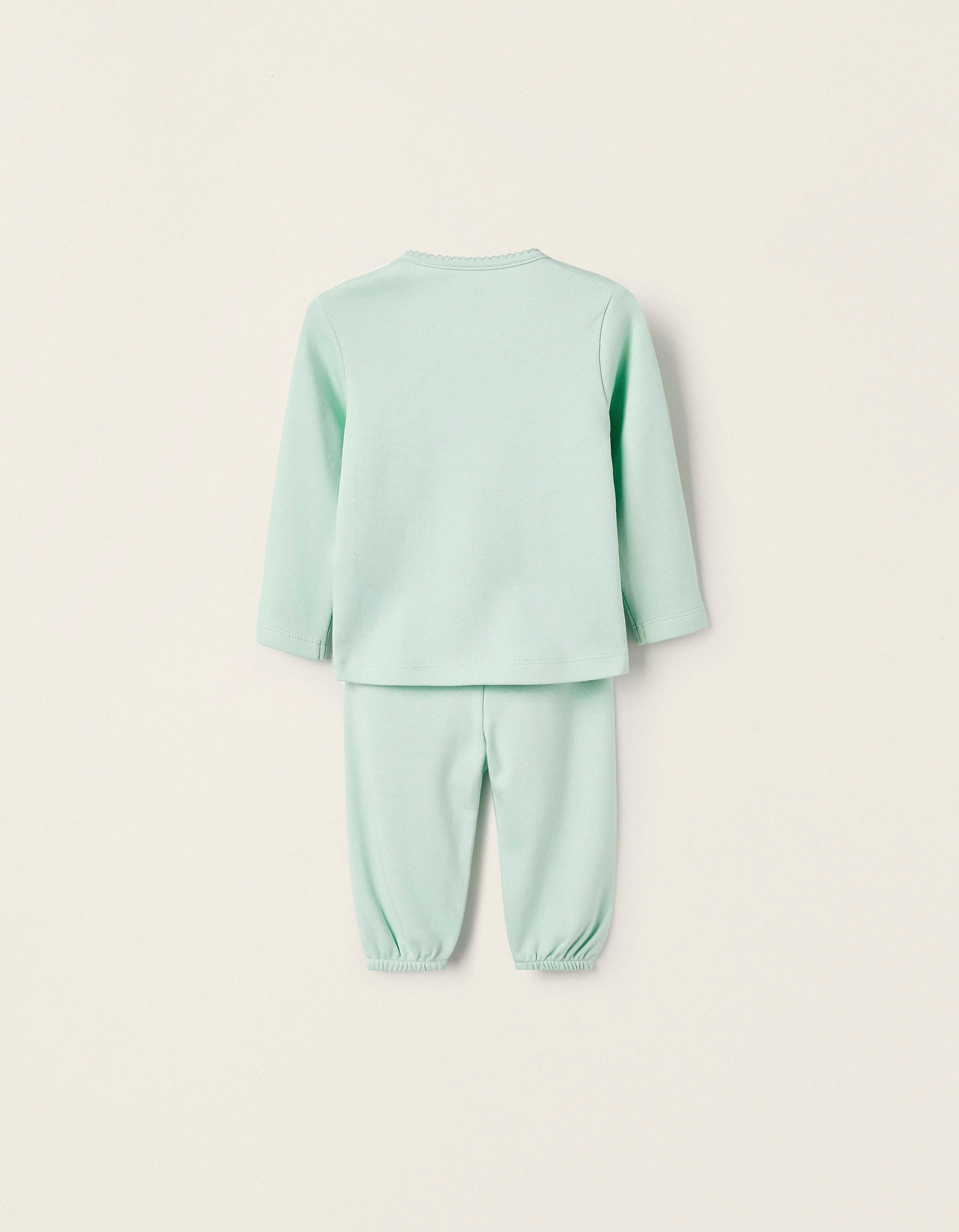 Cotton Pyjama for Baby Girls 'Butterflies', Light Green