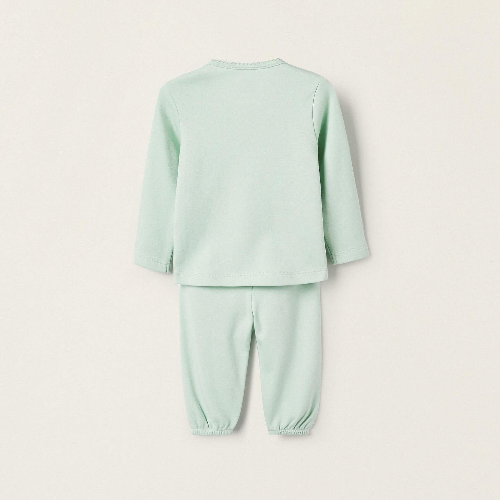 Cotton Pyjama for Baby Girls 'Butterflies', Light Green