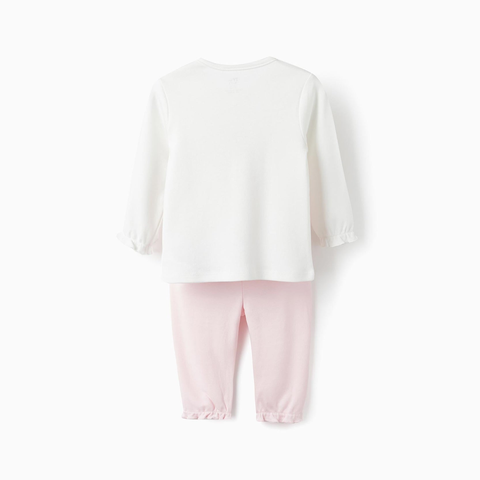 Cotton Interlock Pyjama with Tulle for Baby Girls 'Fairy', White/Pink