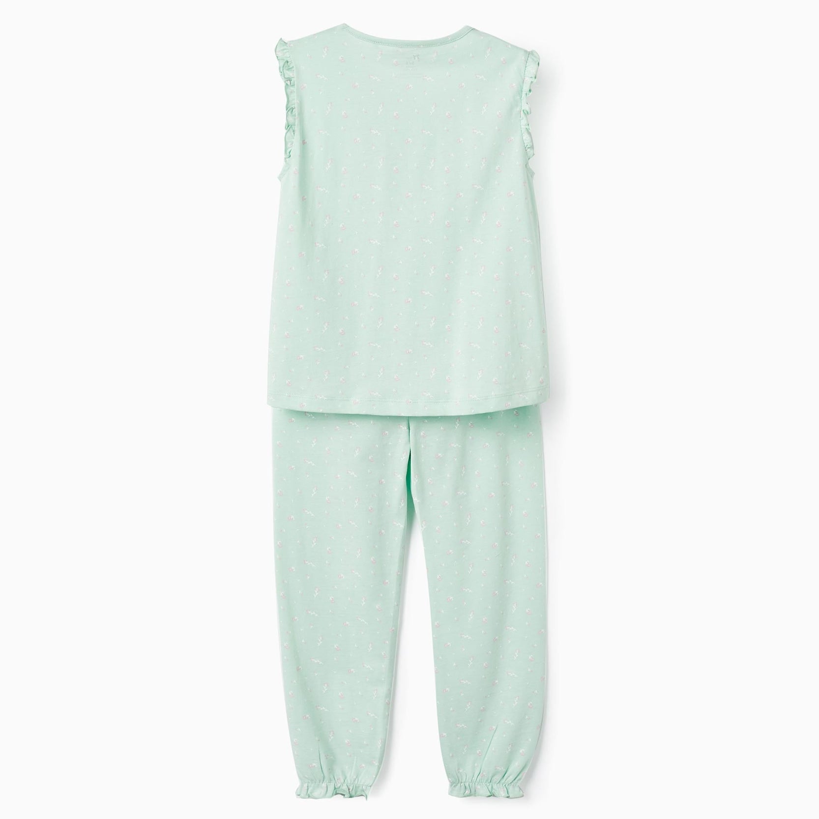 Cotton Pyjama with Floral Pattern for Girls, Green