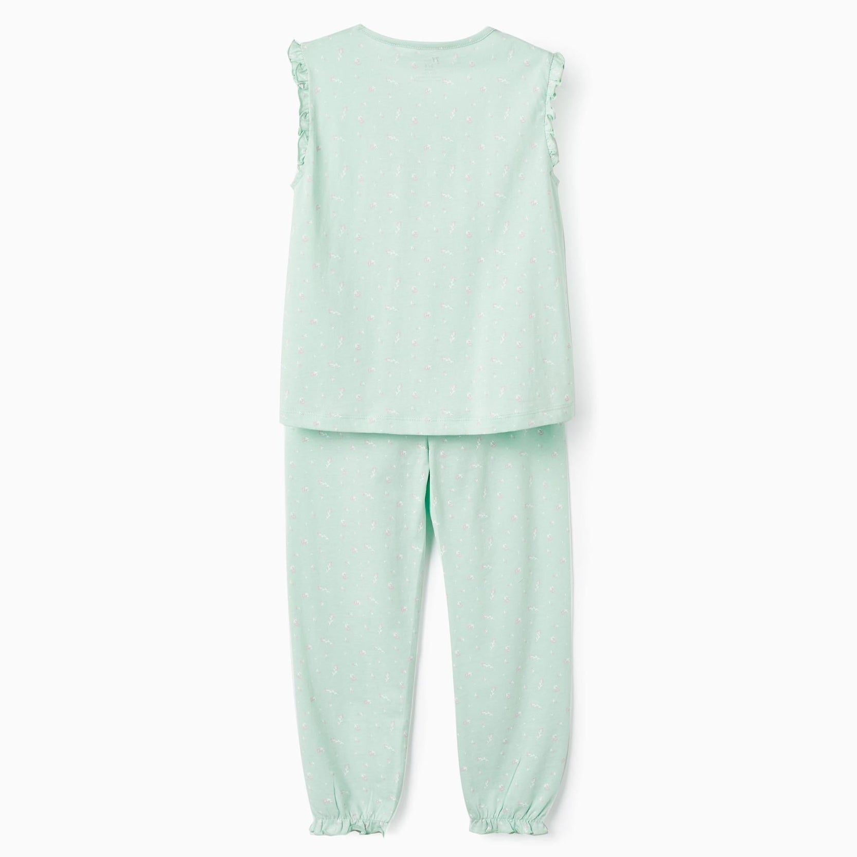 Cotton Pyjama with Floral Pattern for Girls, Green