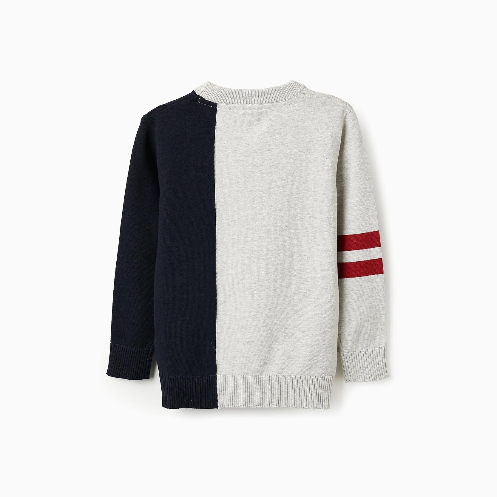 Fine Jumper for Boys, Grey/Dark Blue