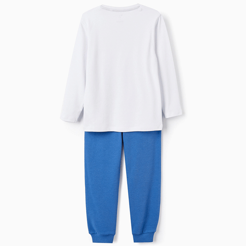 Pyjama with Removable Hood for Boys 'Super Hero', White/Dark Blue