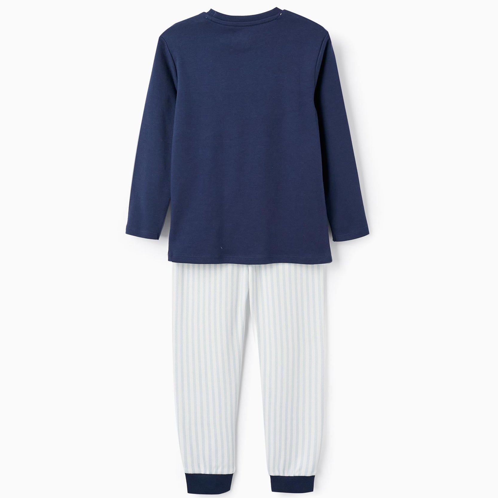 Cotton Pyjama for Boys, Dark Blue/Light Blue/White