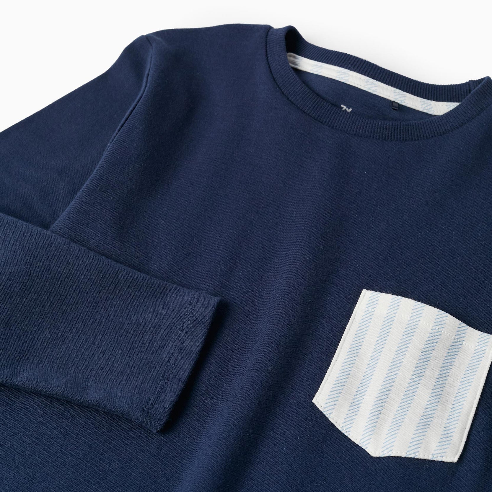 Cotton Pyjama for Boys, Dark Blue/Light Blue/White