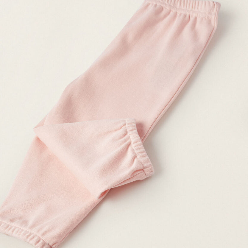 Cotton Pyjama for Baby Girls 'Dear Mum', White/Pink