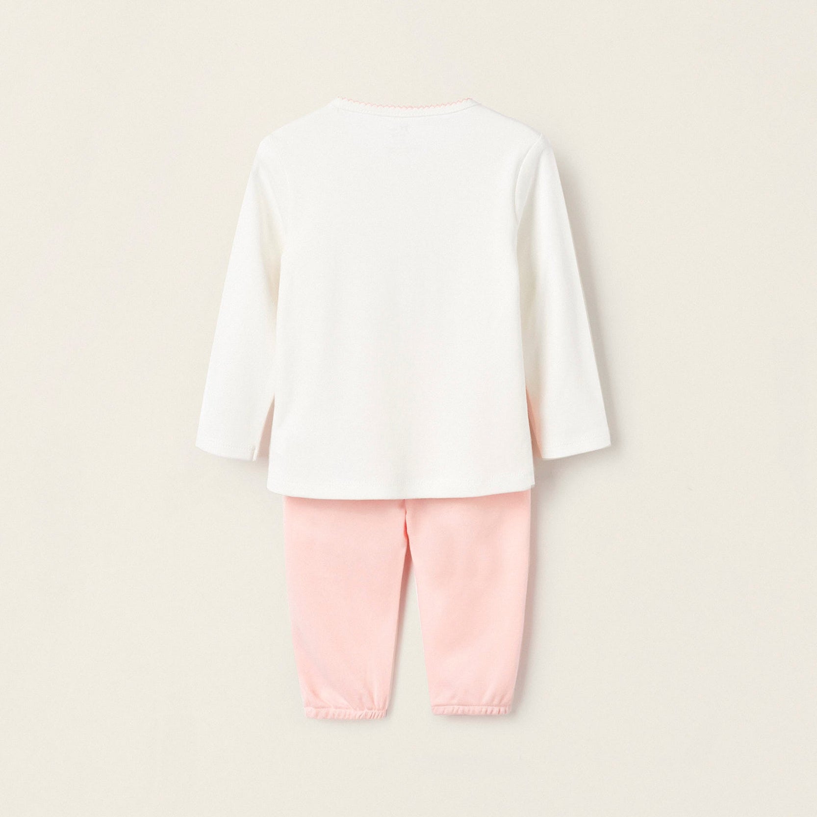 Cotton Pyjama for Baby Girls 'Dear Mum', White/Pink