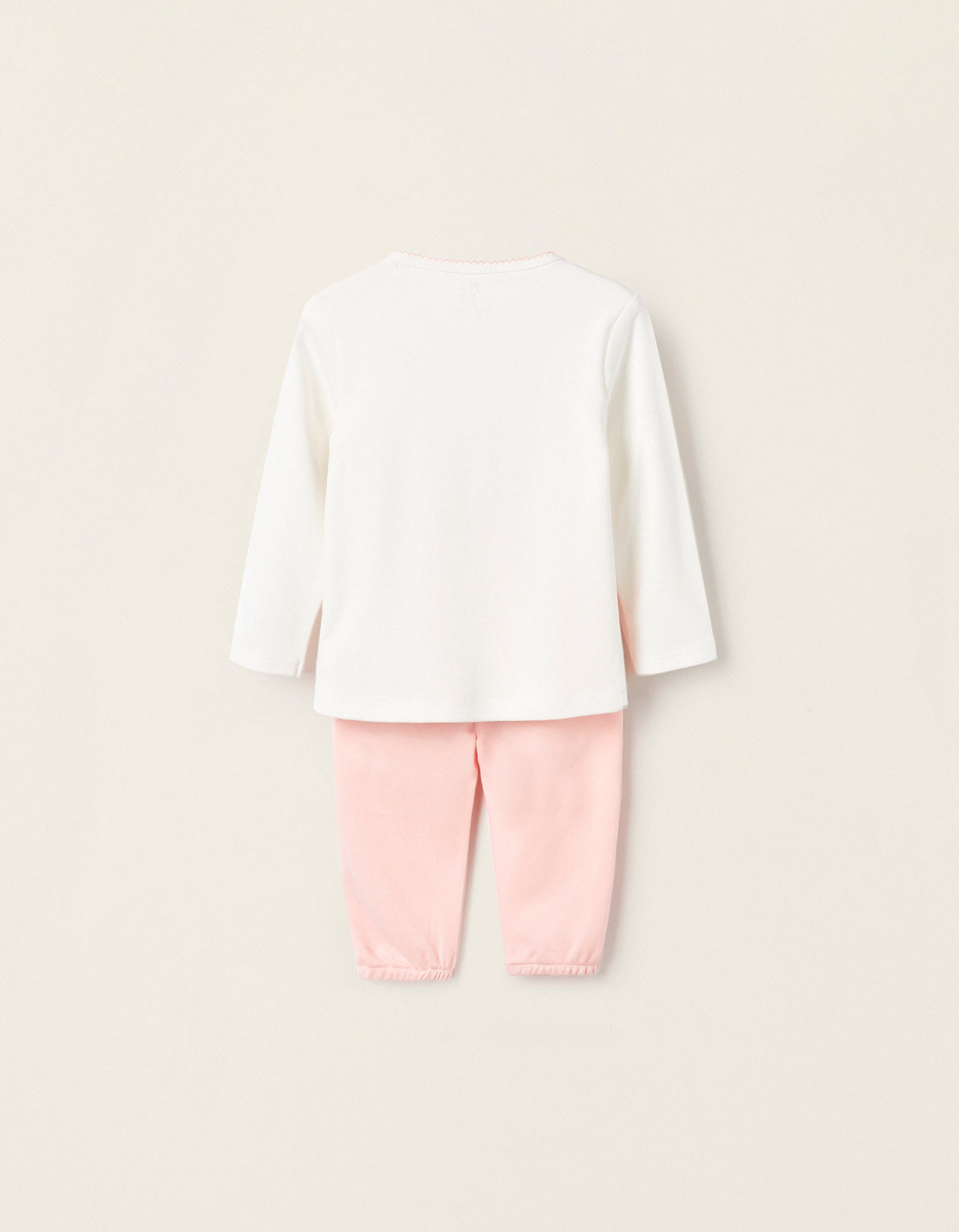 Cotton Pyjama for Baby Girls 'Dear Mum', White/Pink