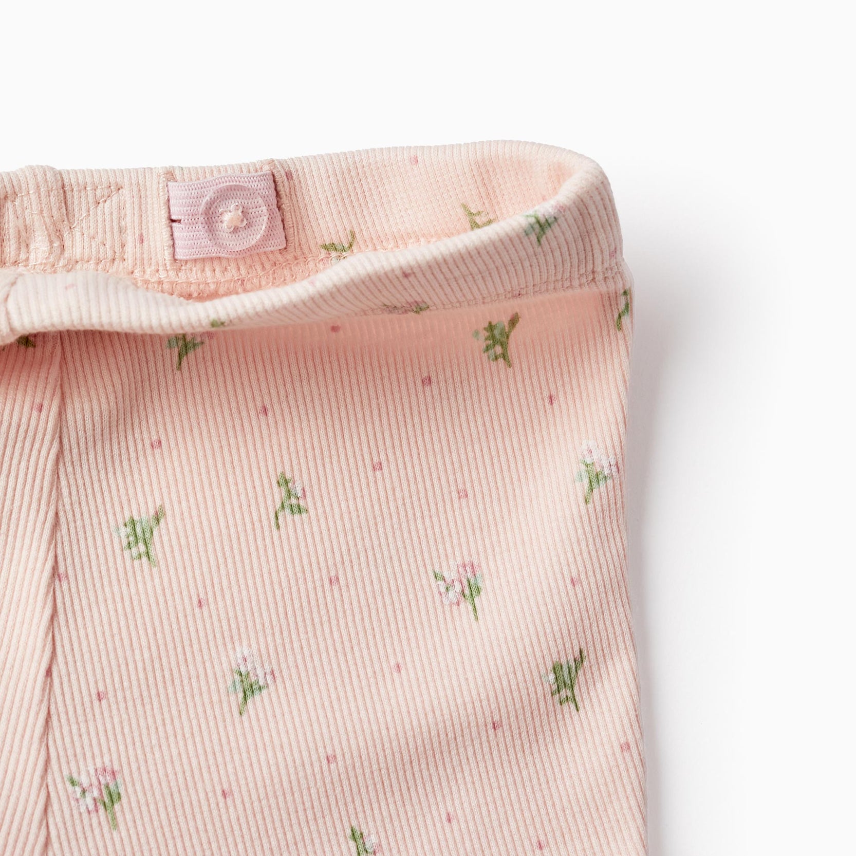 T-Shirt + Ribbed Trousers for Baby Girls 'Wild Flower', White/Pink