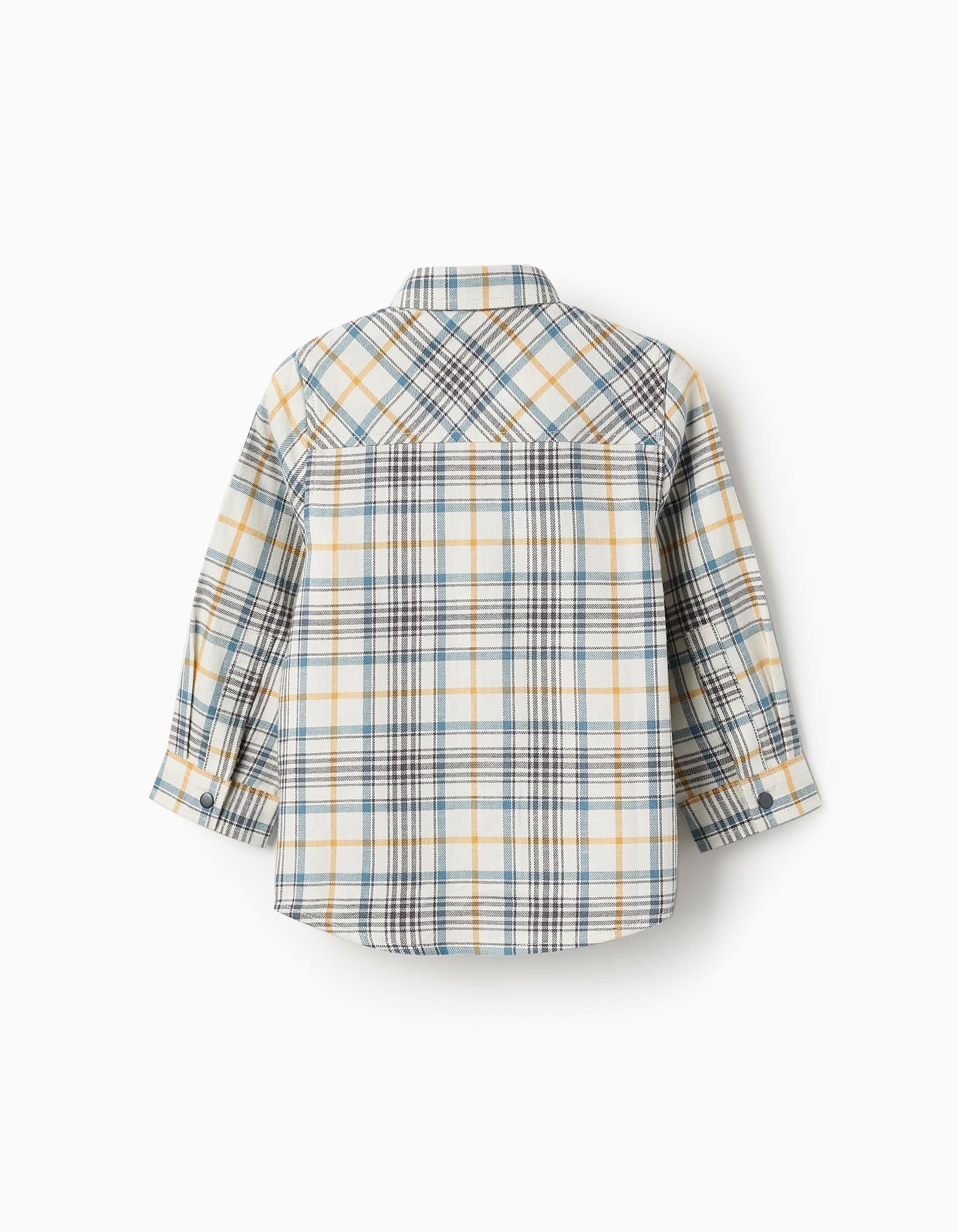 Flannel Checked Shirt for Baby Boys, Beige