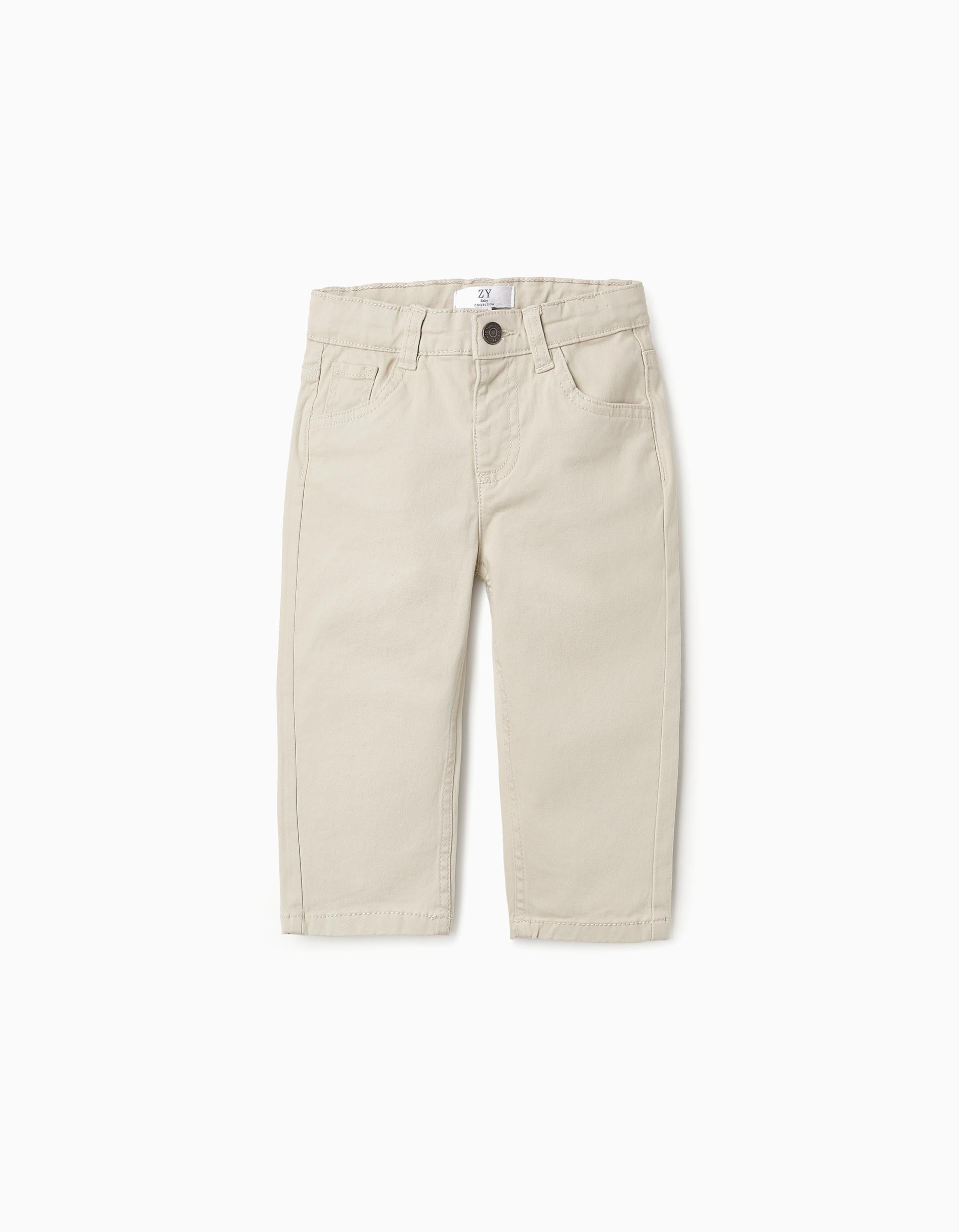 Twill trousers for Baby Boys, Beige