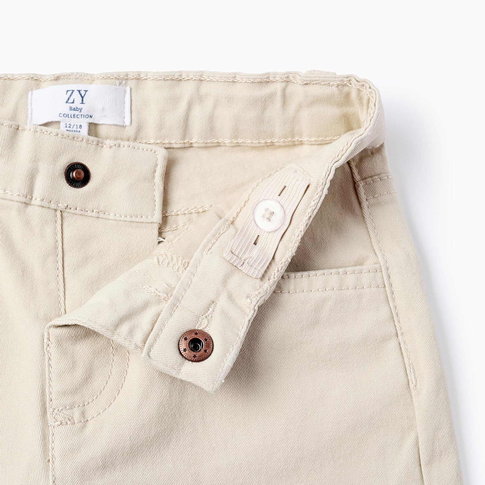 Twill trousers for Baby Boys, Beige