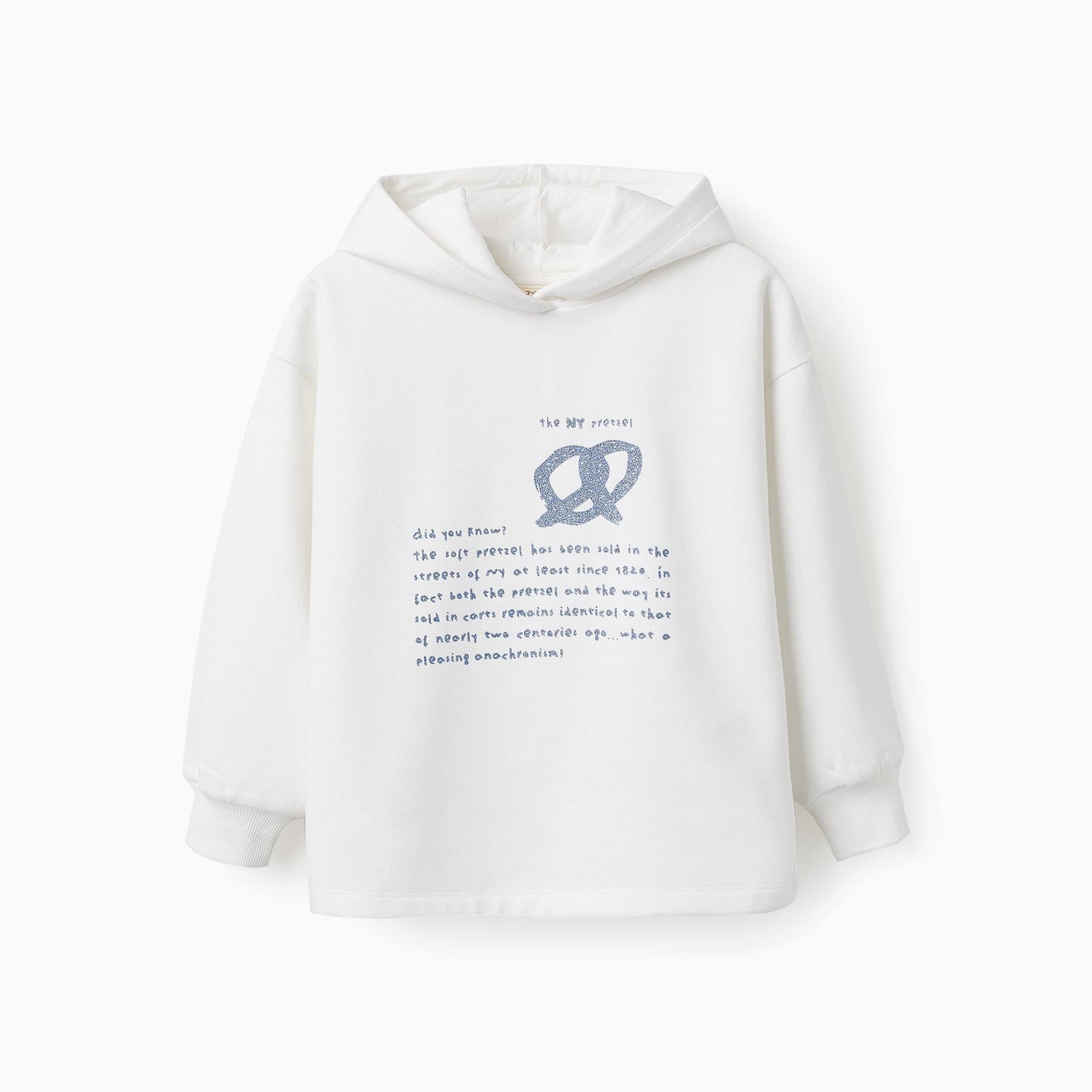 Hooded Sweatshirt for Girls 'NY Pretzel', White