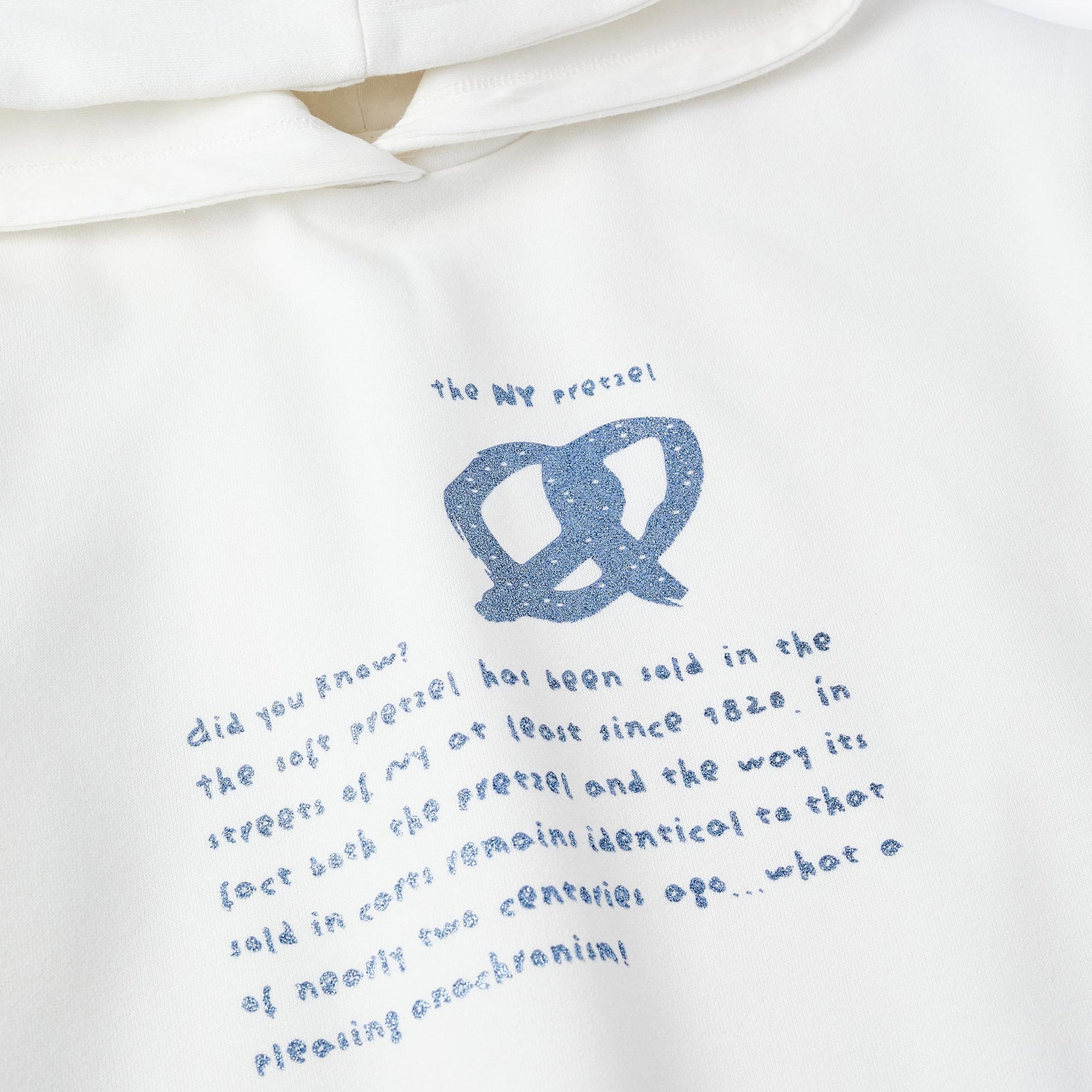 Hooded Sweatshirt for Girls 'NY Pretzel', White